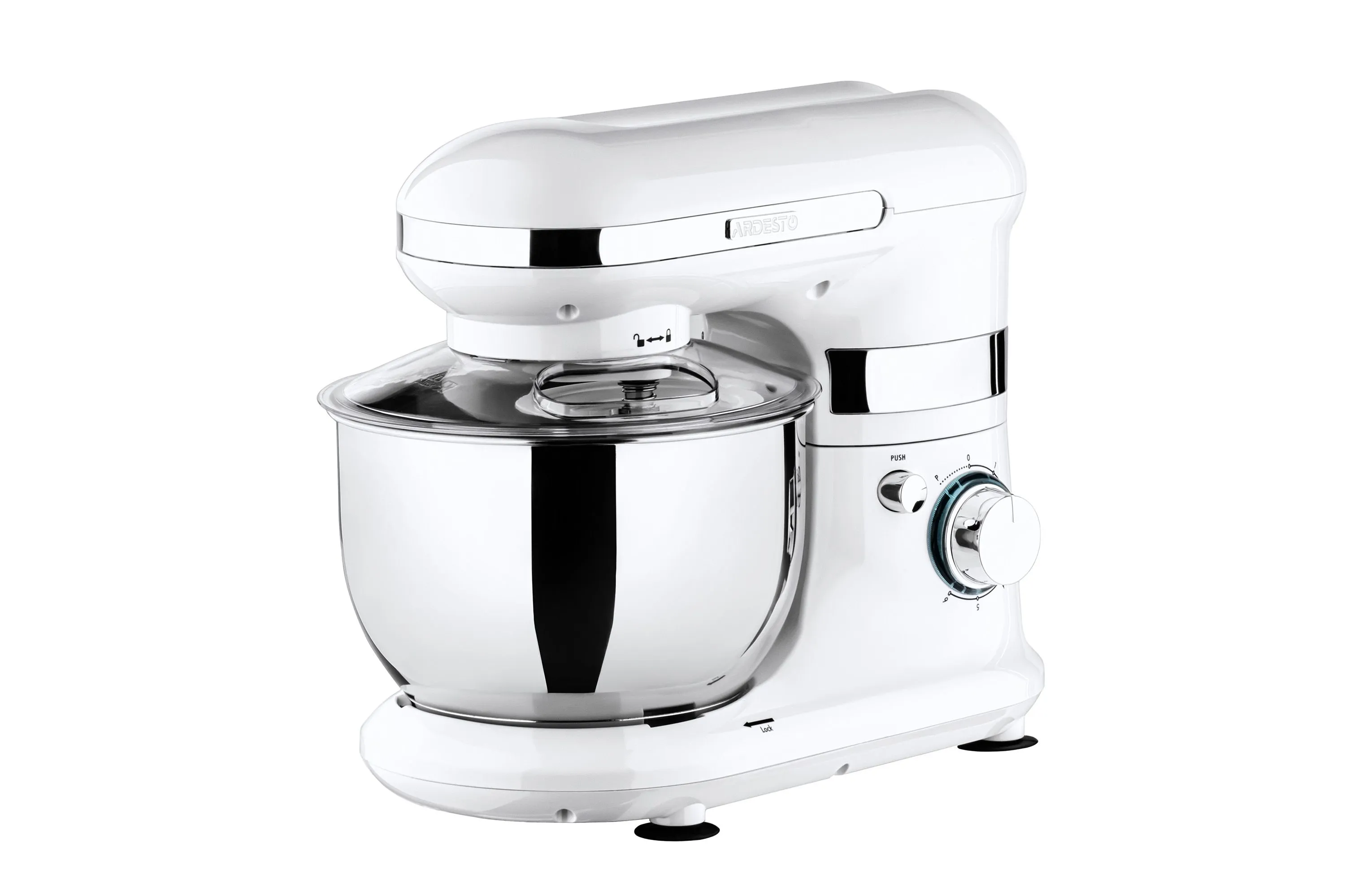 Міксер Ardesto планетарний 800Вт, насадки-3, чаша-нерж., метал, 4л, Pulse-режим, білий