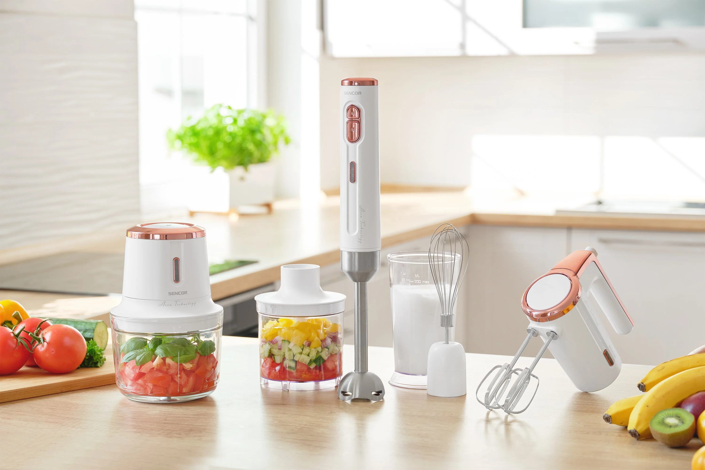 Міксер Sencor ручний Accu technology, 50Вт, насадки-2, безпровідний, USB-C, білий - 2