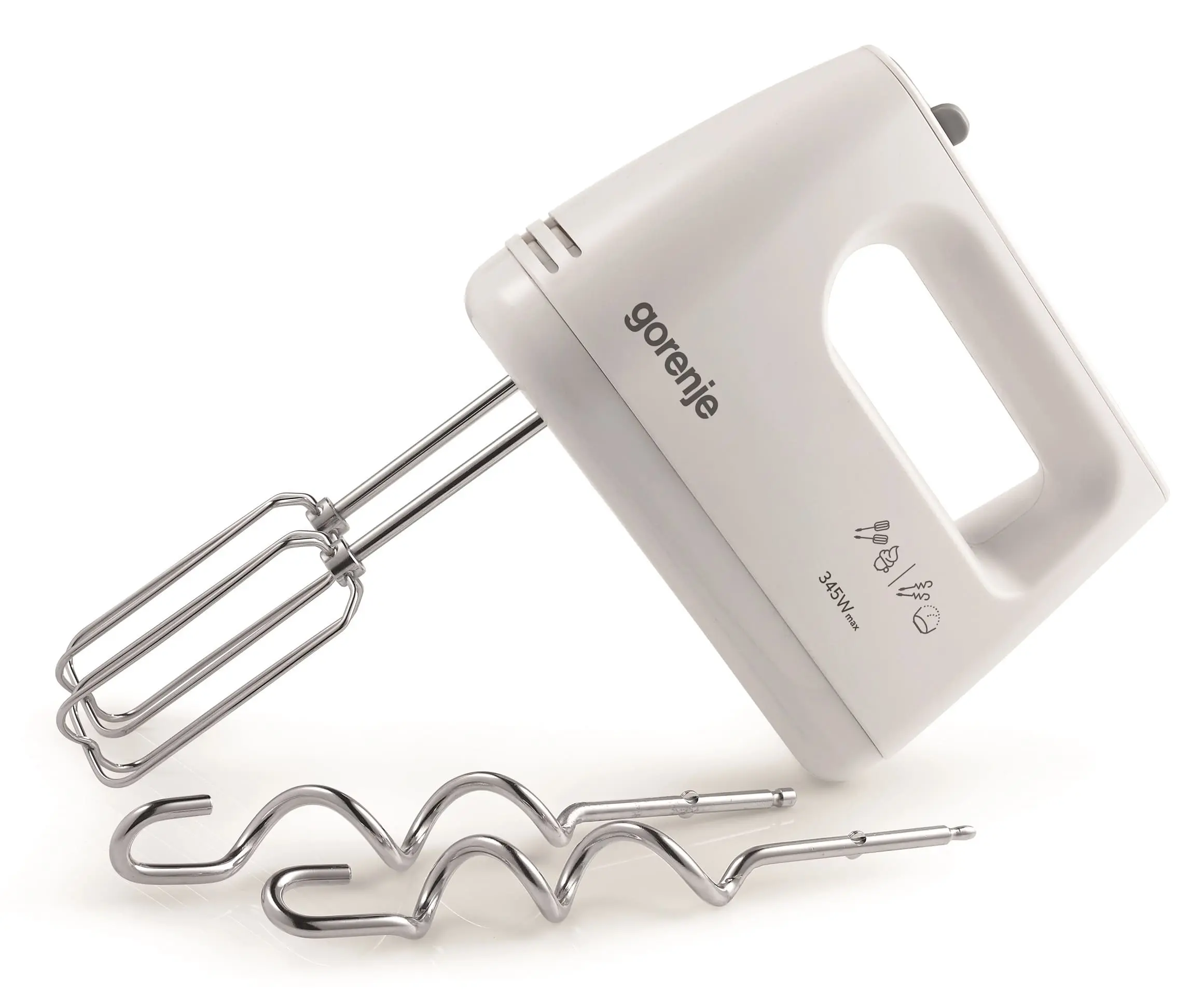 Міксер Gorenje ручний 345Вт, насадки-4, турборежим, білий