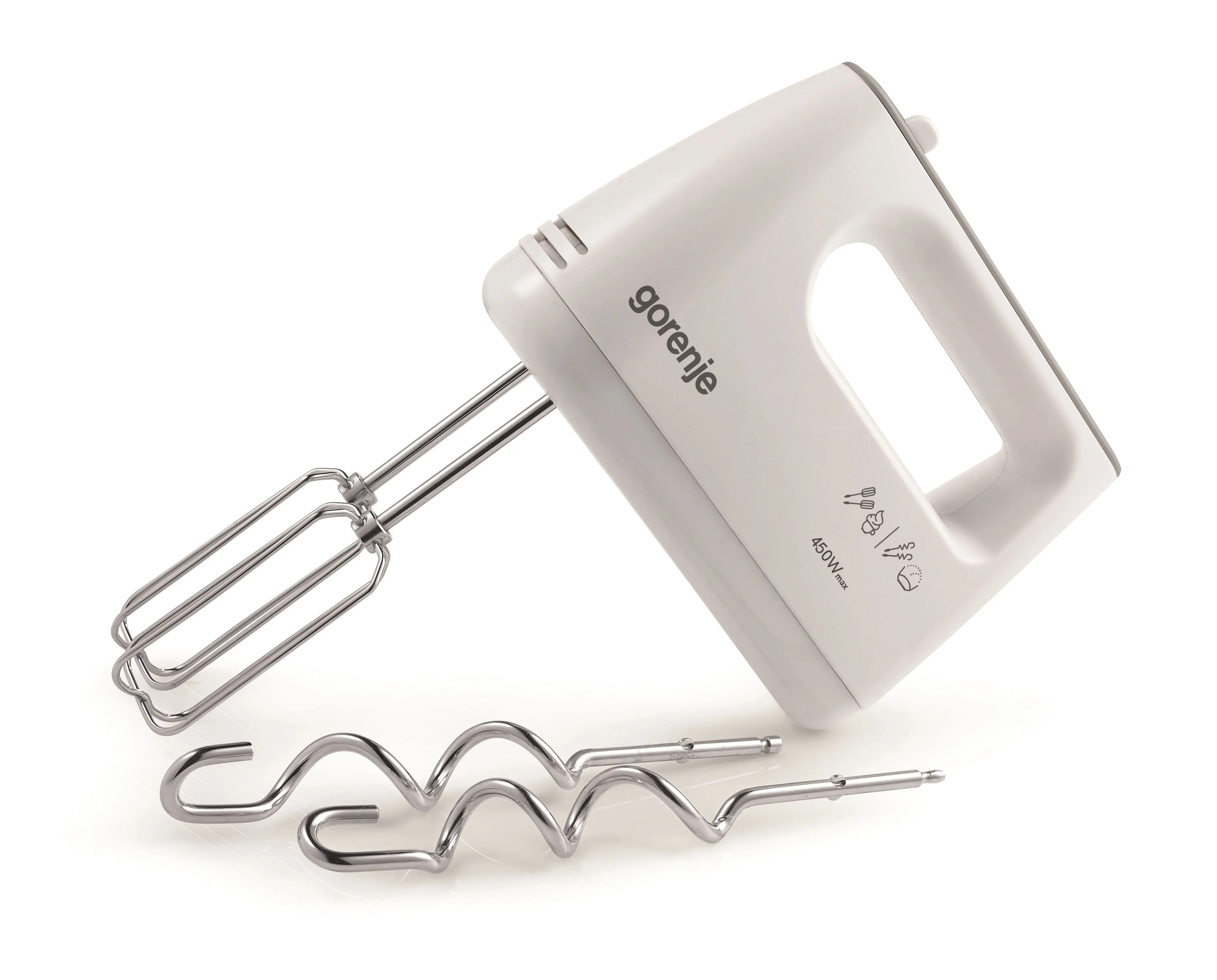 Міксер Gorenje ручний 450Вт, насадки-4, турборежим, білий