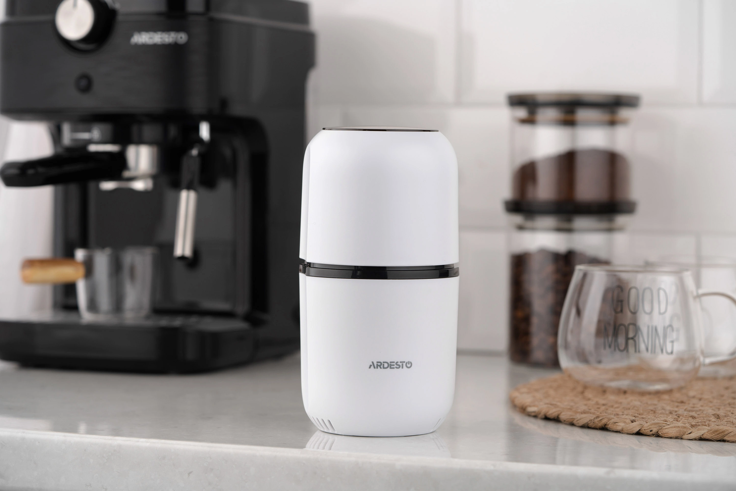 Кавомолка Ardesto роторна 150Вт, об'єм зерен-80г, пластик, білий - 2
