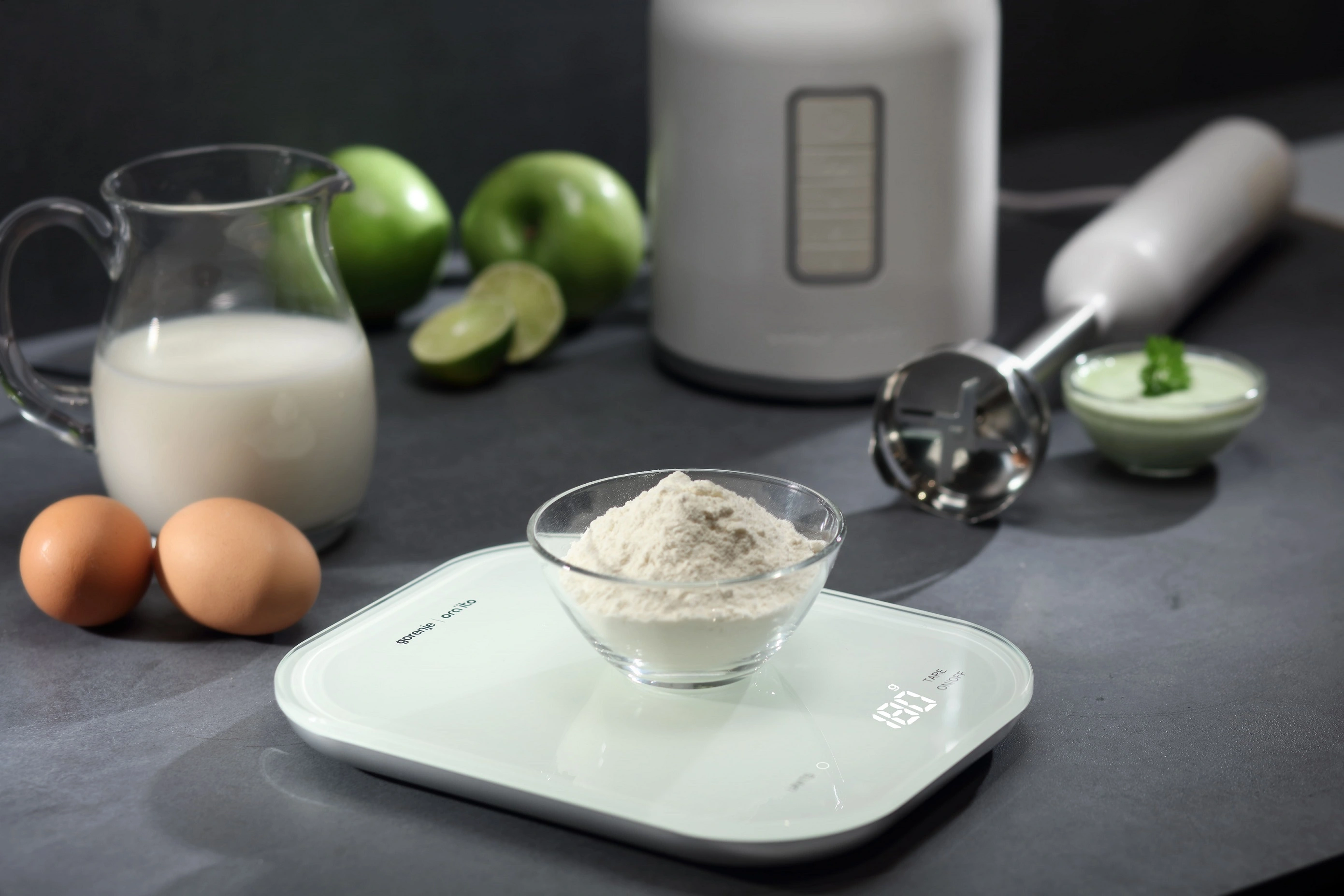 Ваги Gorenje кухонні, 10кг, AAAx3 в комплекті, скло, білий - 2