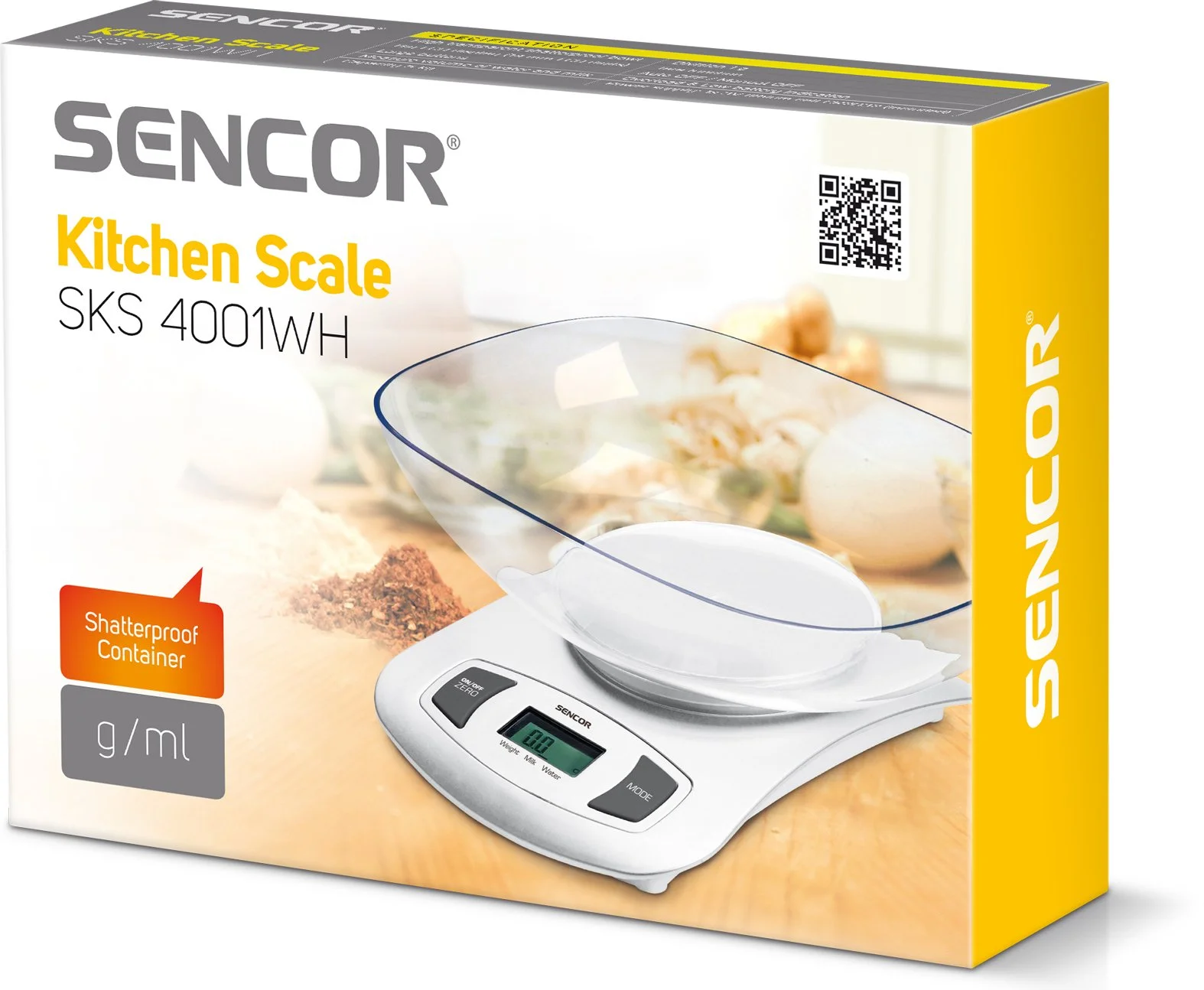 Ваги Sencor кухонні з чашею, 5кг, CR2032x1 в комплекті, пластик, білий - 5