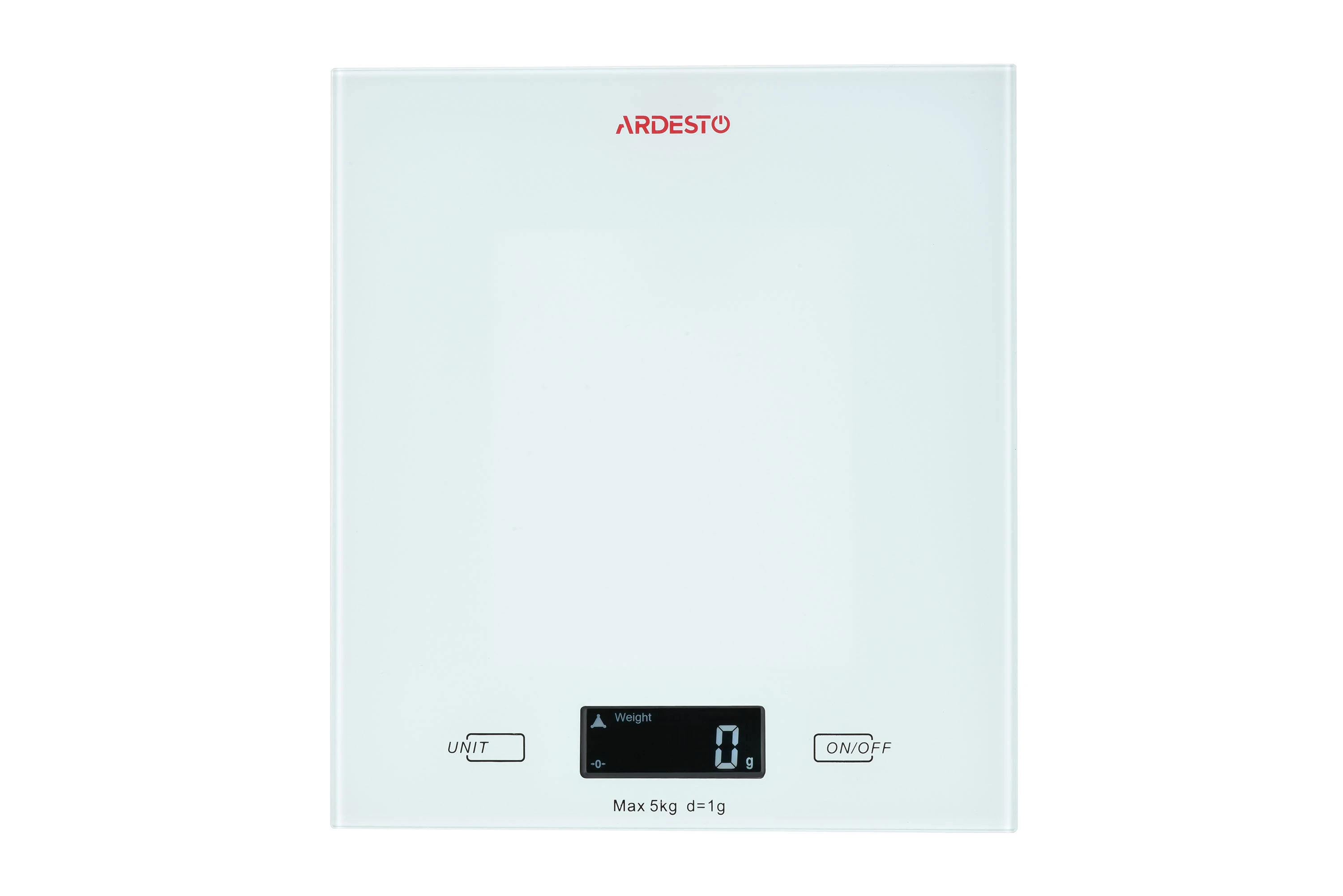 Ваги Ardesto кухонні, 5кг, AAAx2 в комплекті, скло, білий