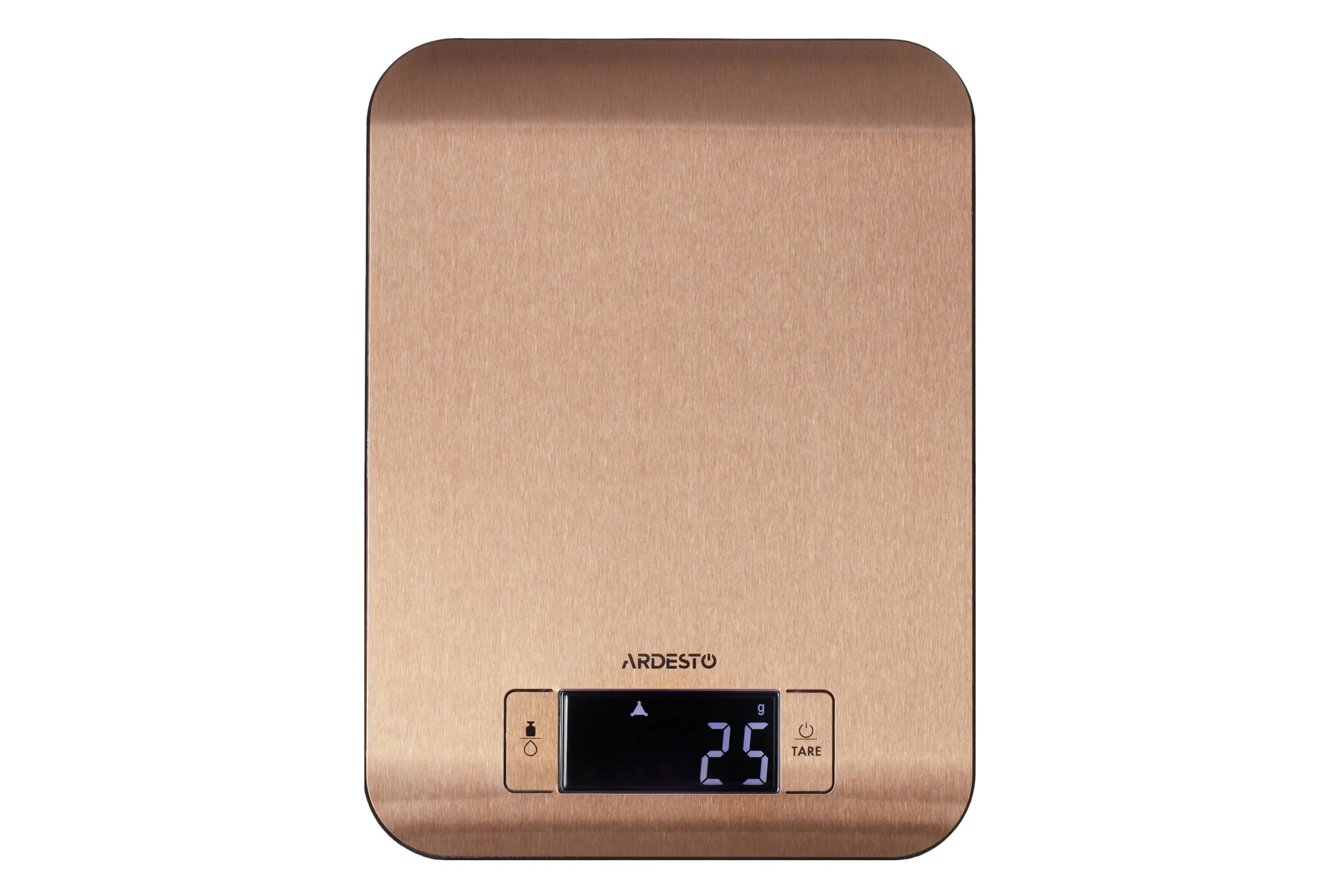 Ваги Ardesto кухонні, 5кг, CR2032x2 в комплекті, метал, бронзовий