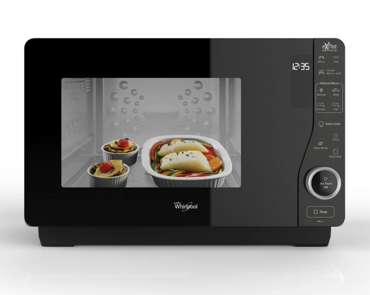 Мікрохвильова піч Whirlpool, 25л, електронне упр., 800Вт, гриль, дисплей, чорний - 2