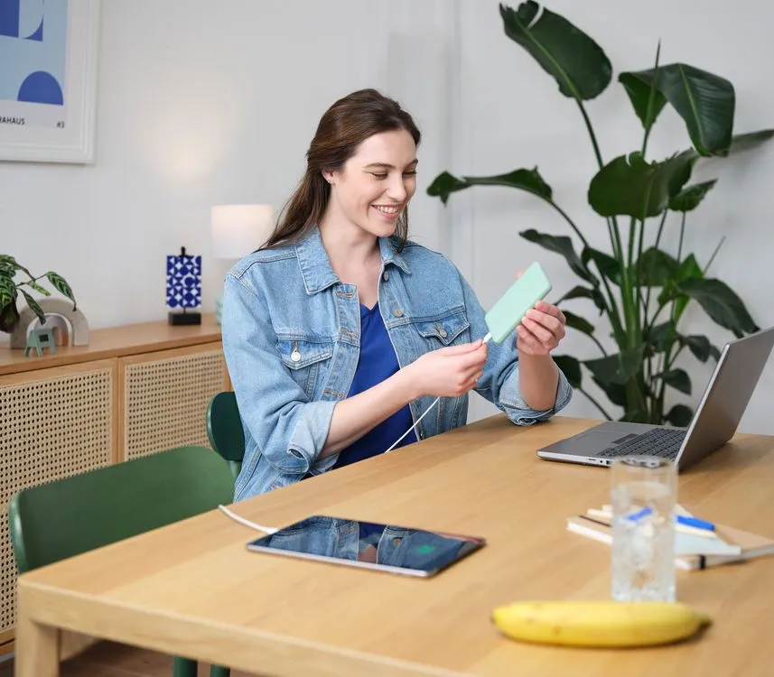 Акумулятор портативний літій-іонний power bank Trust Primo ECO, 10000мА·год, 2хUSB-A/USB-C, 15W, зел - 2