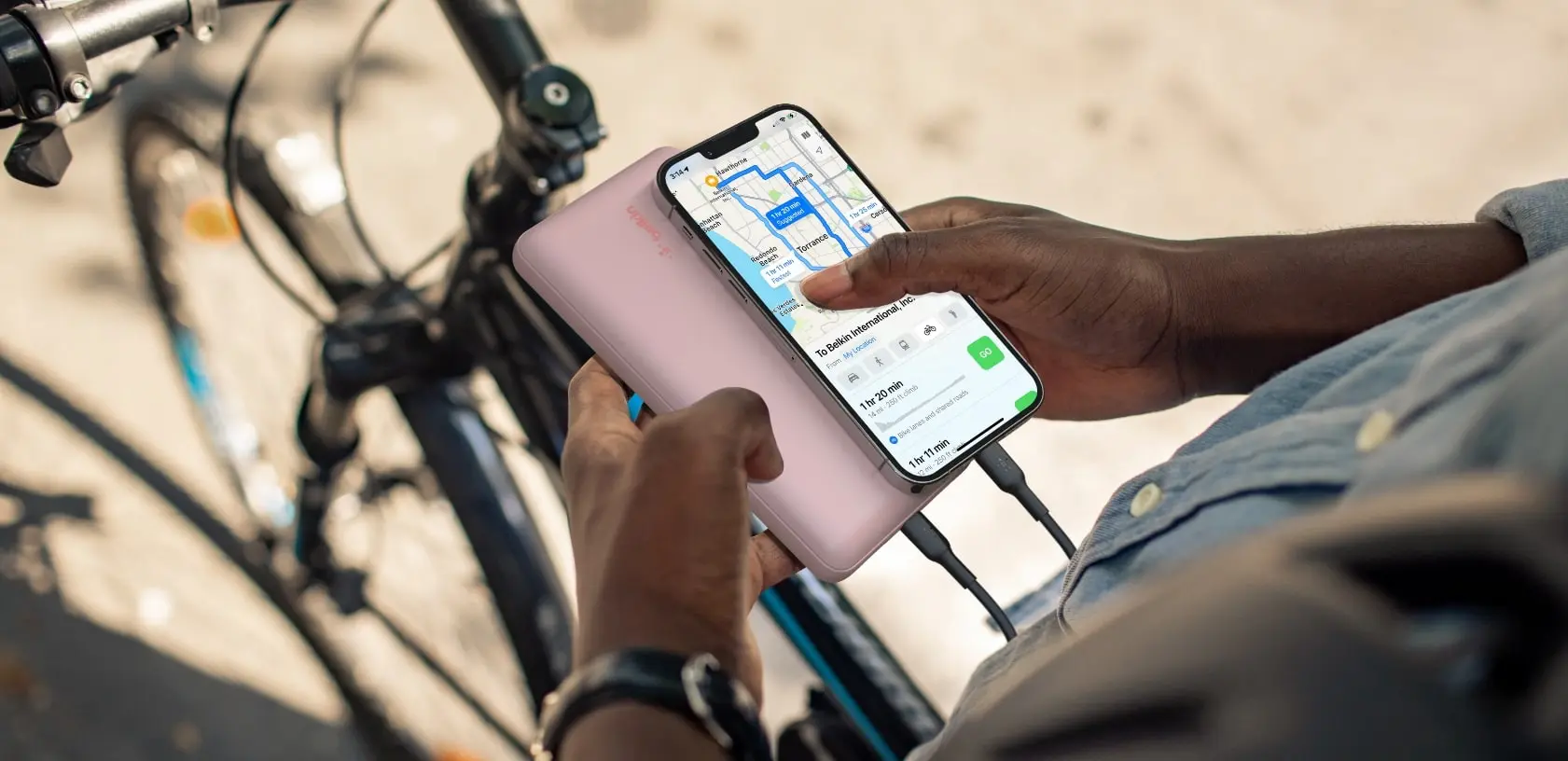 Акумулятор портативний літій-іонний Power Bank Belkin 20000мА·год, 15Вт, 2хUSB-A/USB-C, рожевий - 2