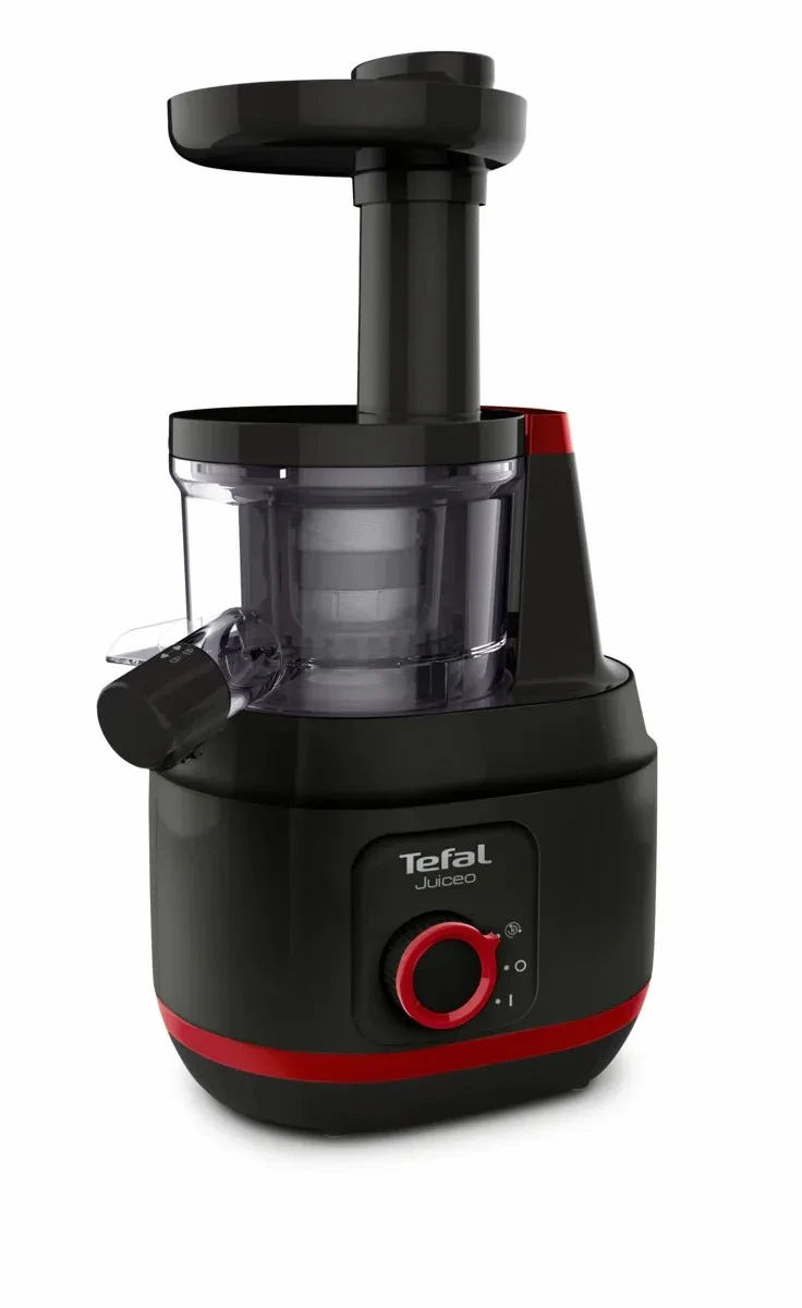 Соковитискач Tefal Juiceo шнековий 150Вт, чаша-0.8л, жмих-0.8л, насадка для цитрусових, пластик, чер - 2