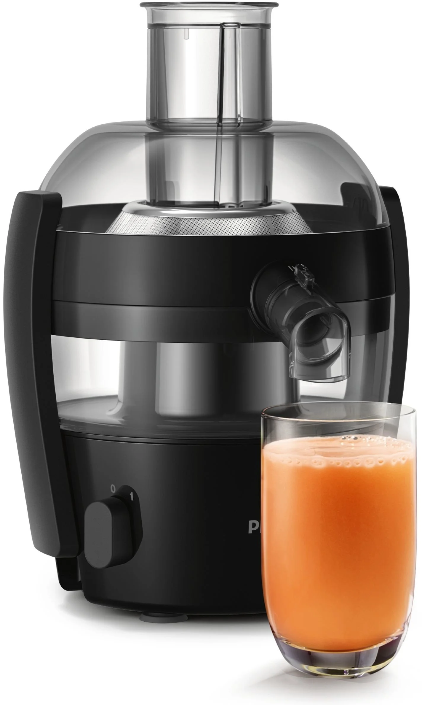 Соковитискач Philips Viva Collection відцентрований 500Вт, чаша-0.5л, жмих-1л, пластик, чорний - 2