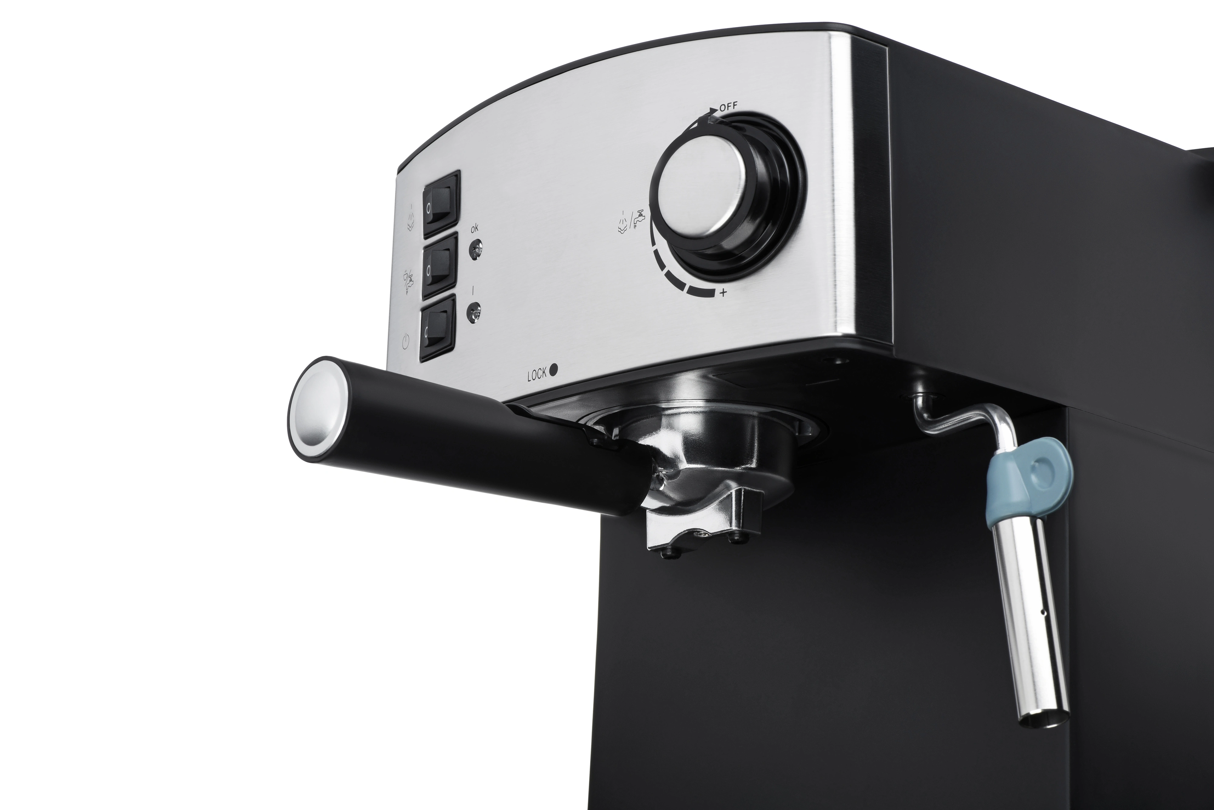 Кавоварка Ardesto ріжкова Steel Collection 1.6л, мелена, ручний капучинатор, сріблясто-чорний - 5