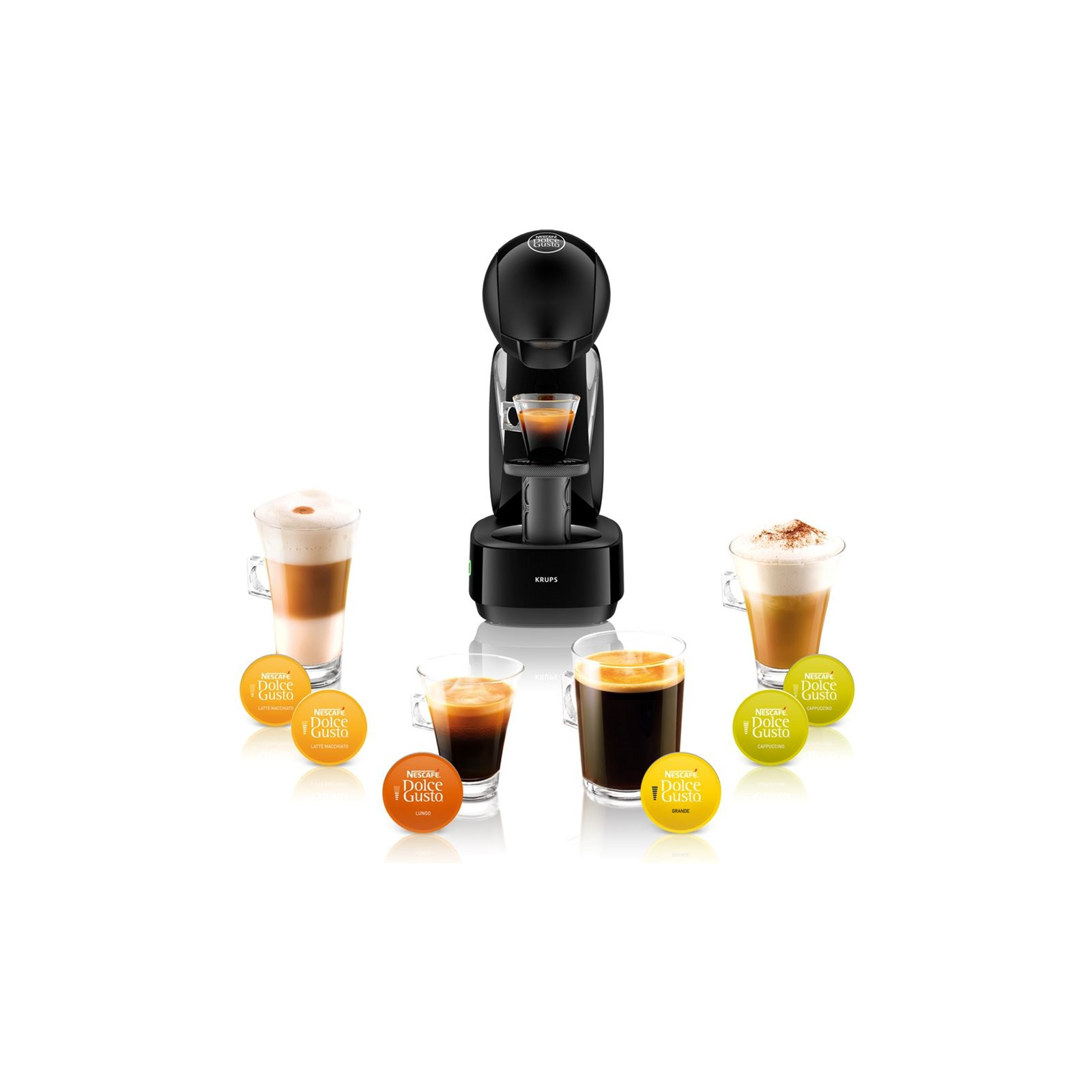 Кавоварка Krups капсульна Infinissima, 1.2л, капсули NESCAFE Dolce Gusto, чорний - 10