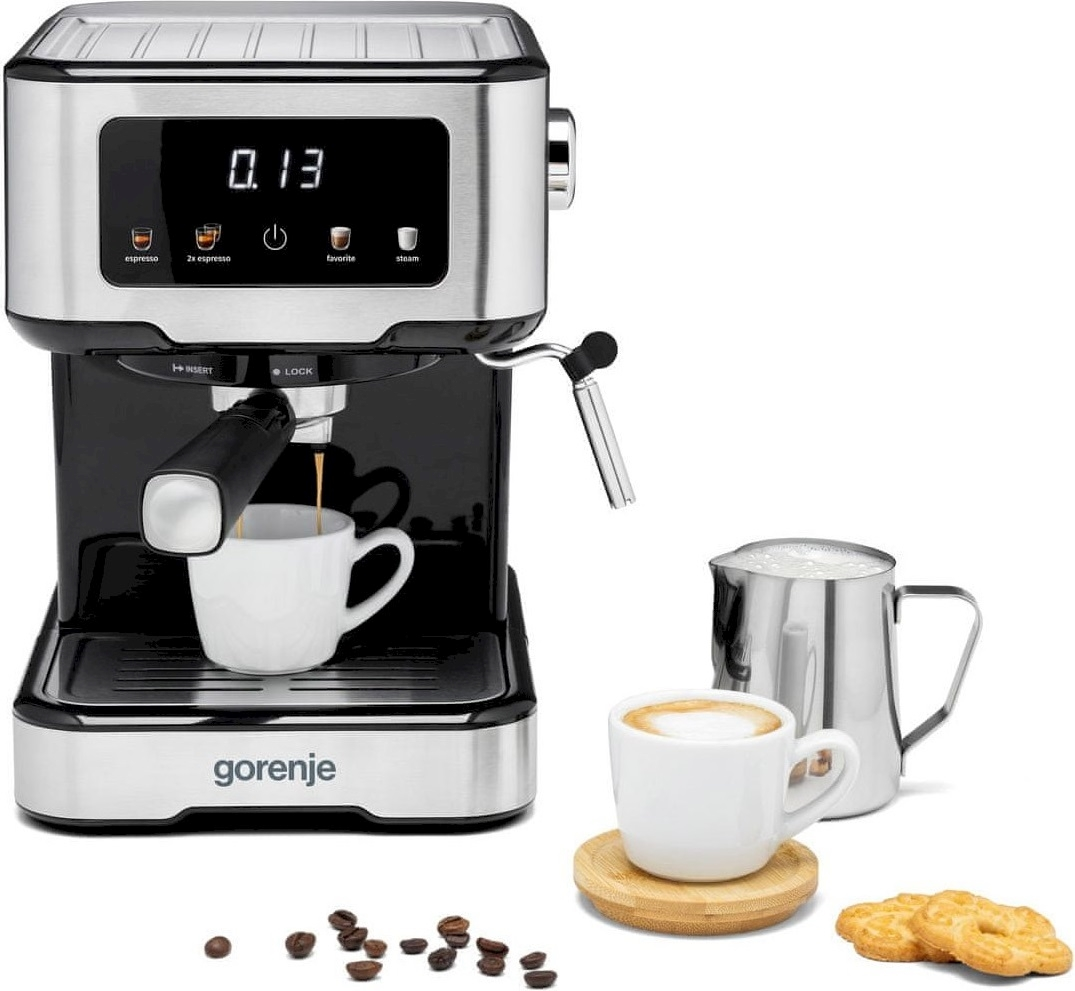 Кавоварка Gorenje ріжкова 1.5л, мелена, ручний капучинатор, нерж - 9