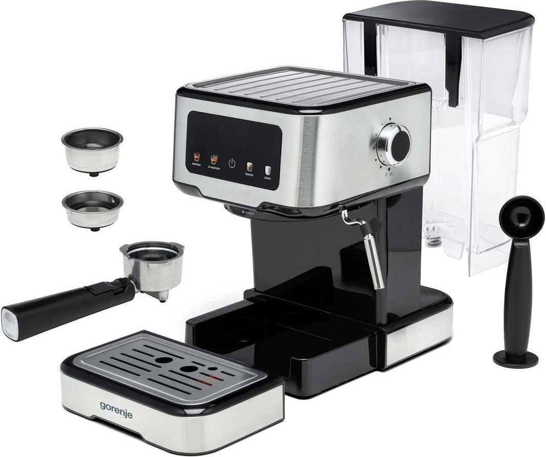 Кавоварка Gorenje ріжкова 1.5л, мелена, ручний капучинатор, нерж - 8