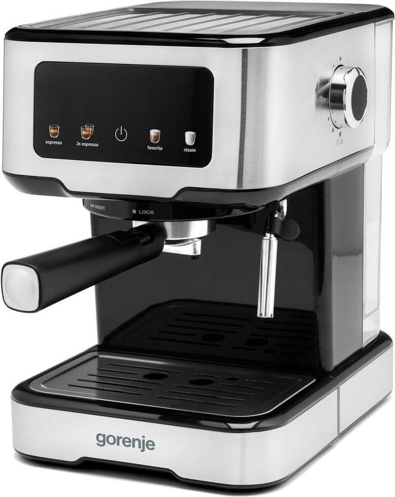 Кавоварка Gorenje ріжкова 1.5л, мелена, ручний капучинатор, нерж - 2