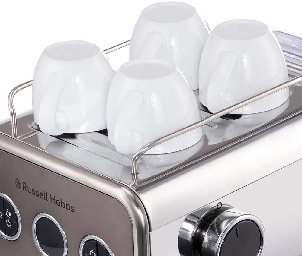 Кавоварка Russell Hobbs ріжкова Distinctions Titanium 1.1л, мелена + чалди, сріблястий - 5