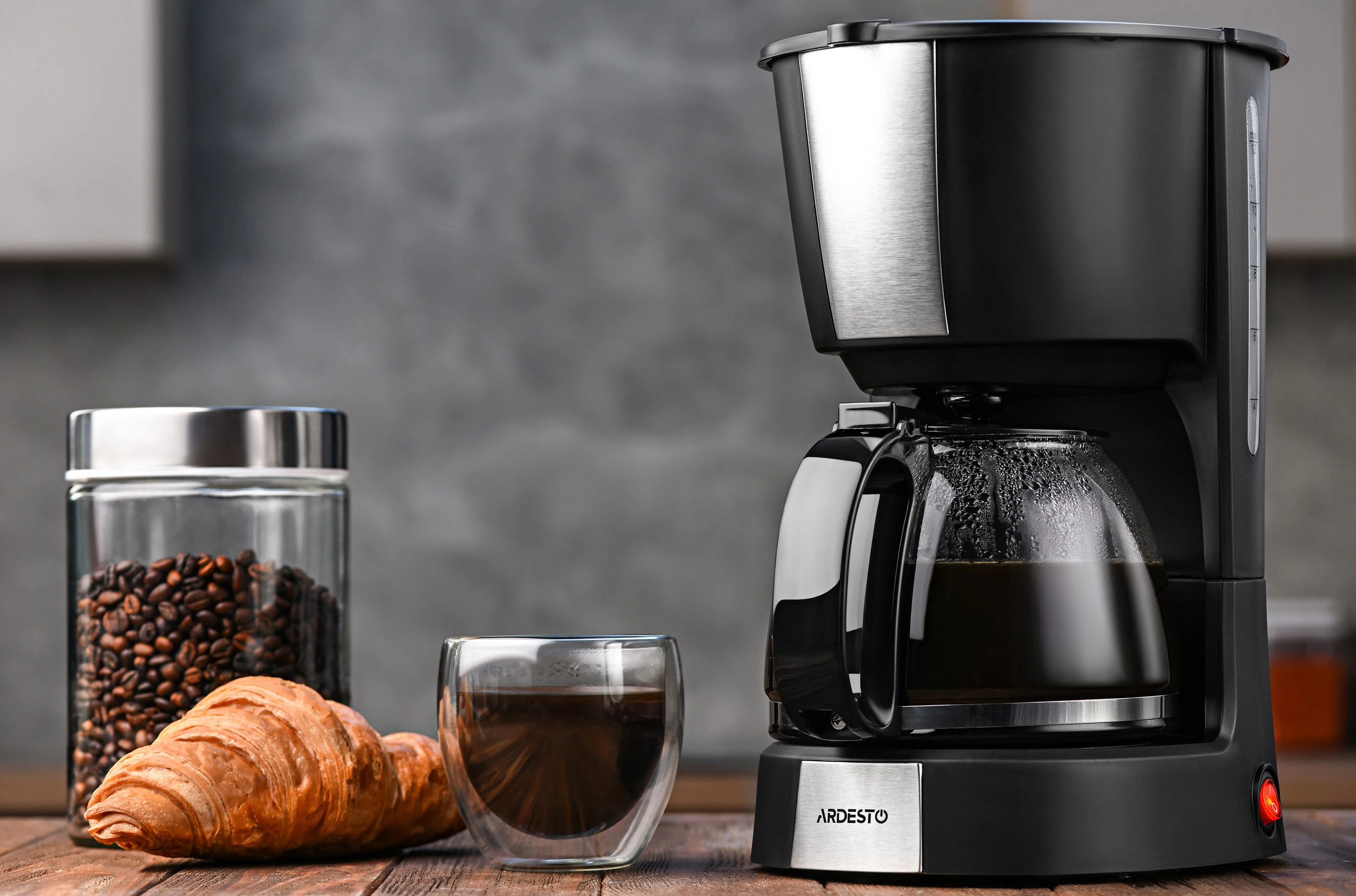 Кавоварка Ardesto крапельна 1.2л, мелена, чорно-сріблястий - 2