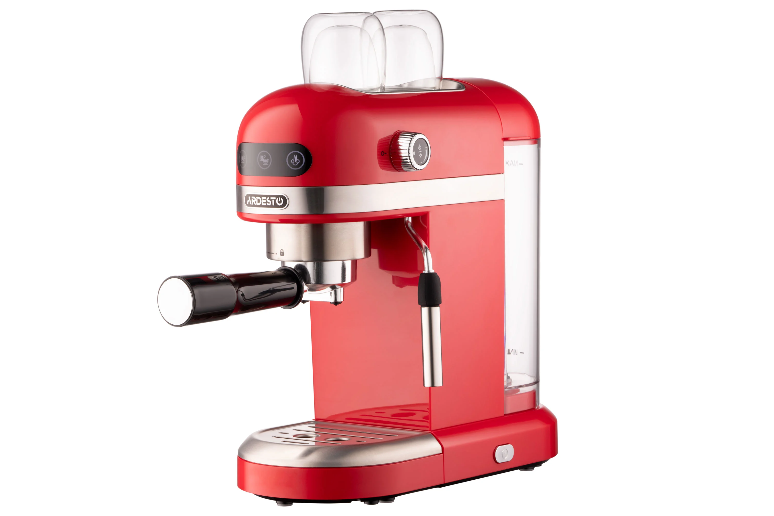 Кавоварка Ardesto ріжкова 1.4л, мелена, ручний капучинатор, підігрів чашок, червоний - 16
