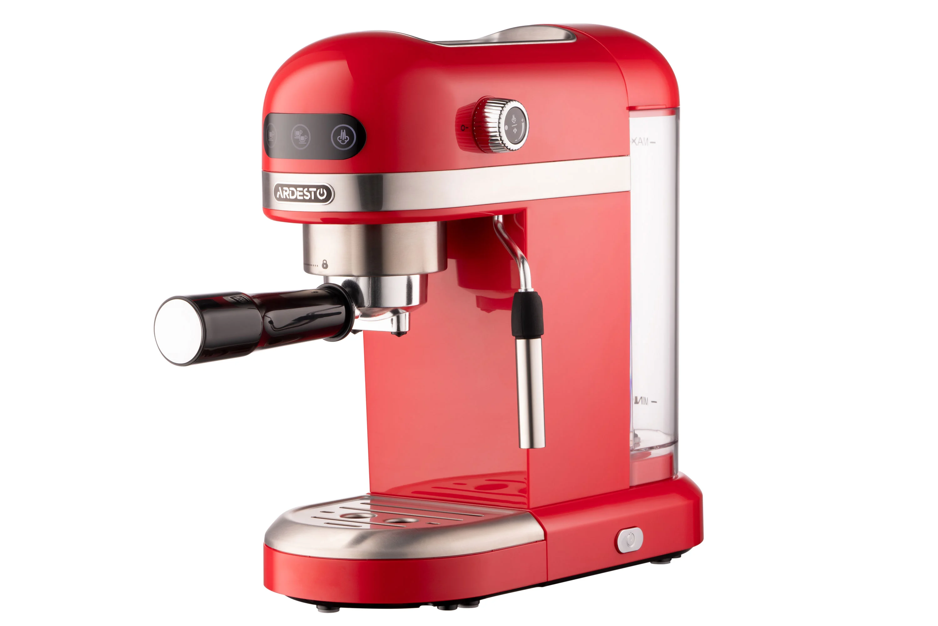Кавоварка Ardesto ріжкова 1.4л, мелена, ручний капучинатор, підігрів чашок, червоний - 15