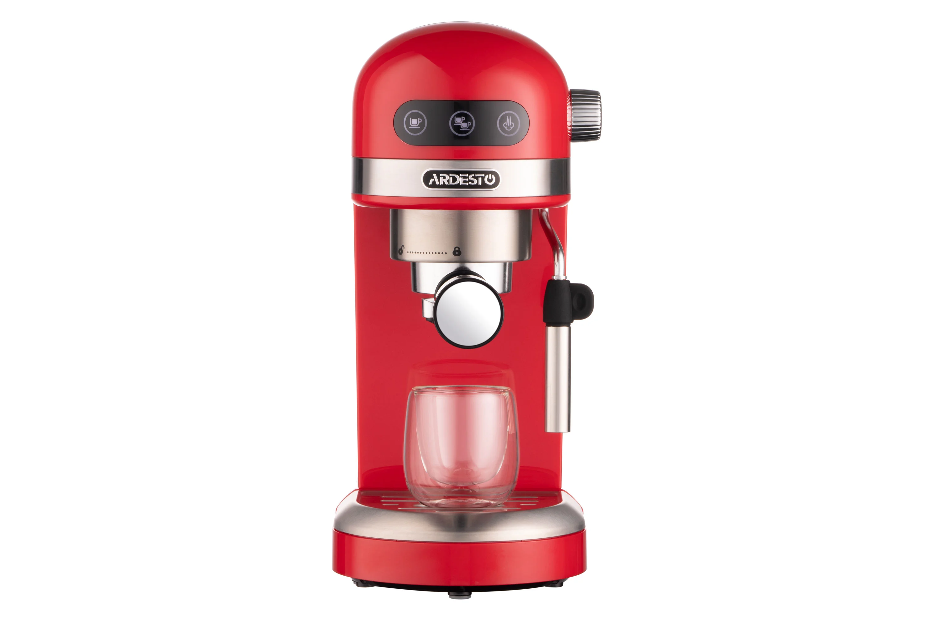 Кавоварка Ardesto ріжкова 1.4л, мелена, ручний капучинатор, підігрів чашок, червоний - 18
