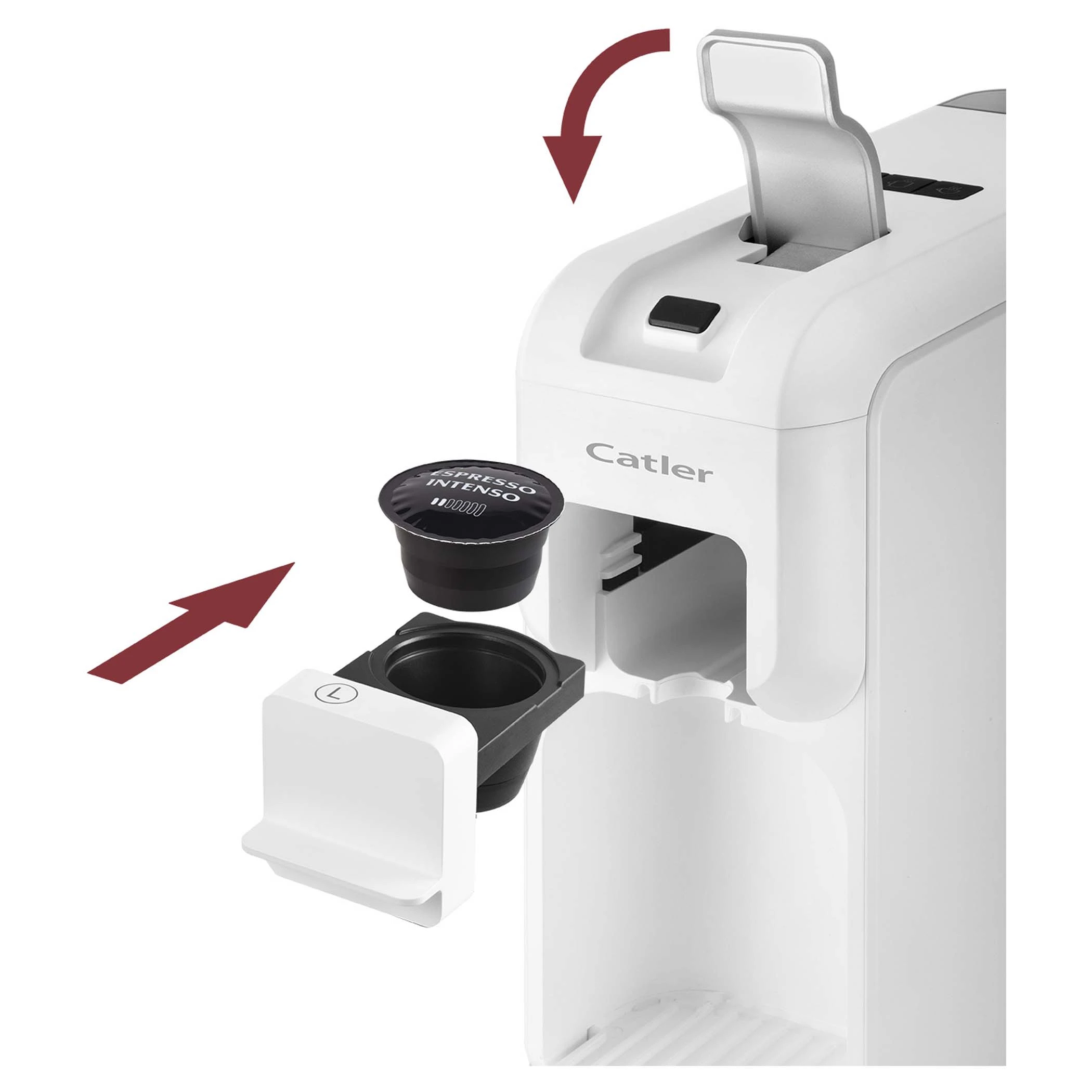 Кавоварка Catler капсульна Porto 0.8л, капсули, мелена кава, механічне керування, білий - 9