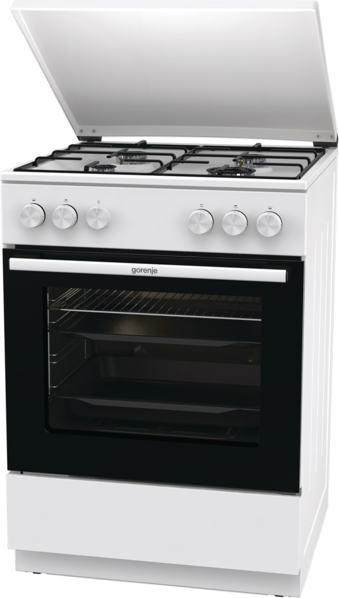 Плита Gorenje газовая, 72л, 60x60см, эмалированные, с крышкой, белый - 2