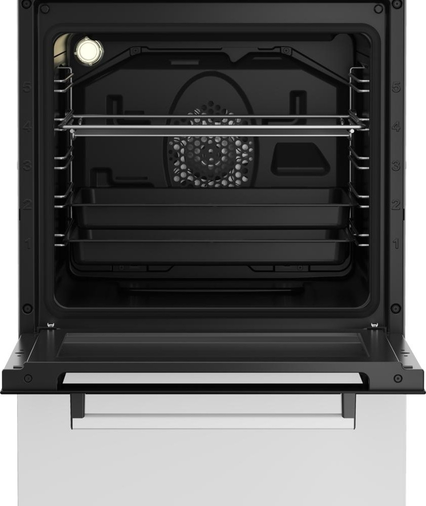 Плита Beko комбинированная, 60л, 50x60см, дисплей, конвекция, чугун, белый - 2