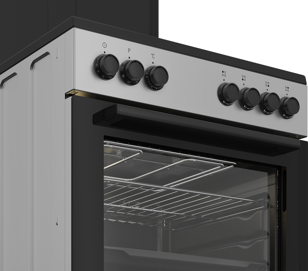 Плита Beko комбинированная, 66л, 60x60см, конвекция, серебристый - 2