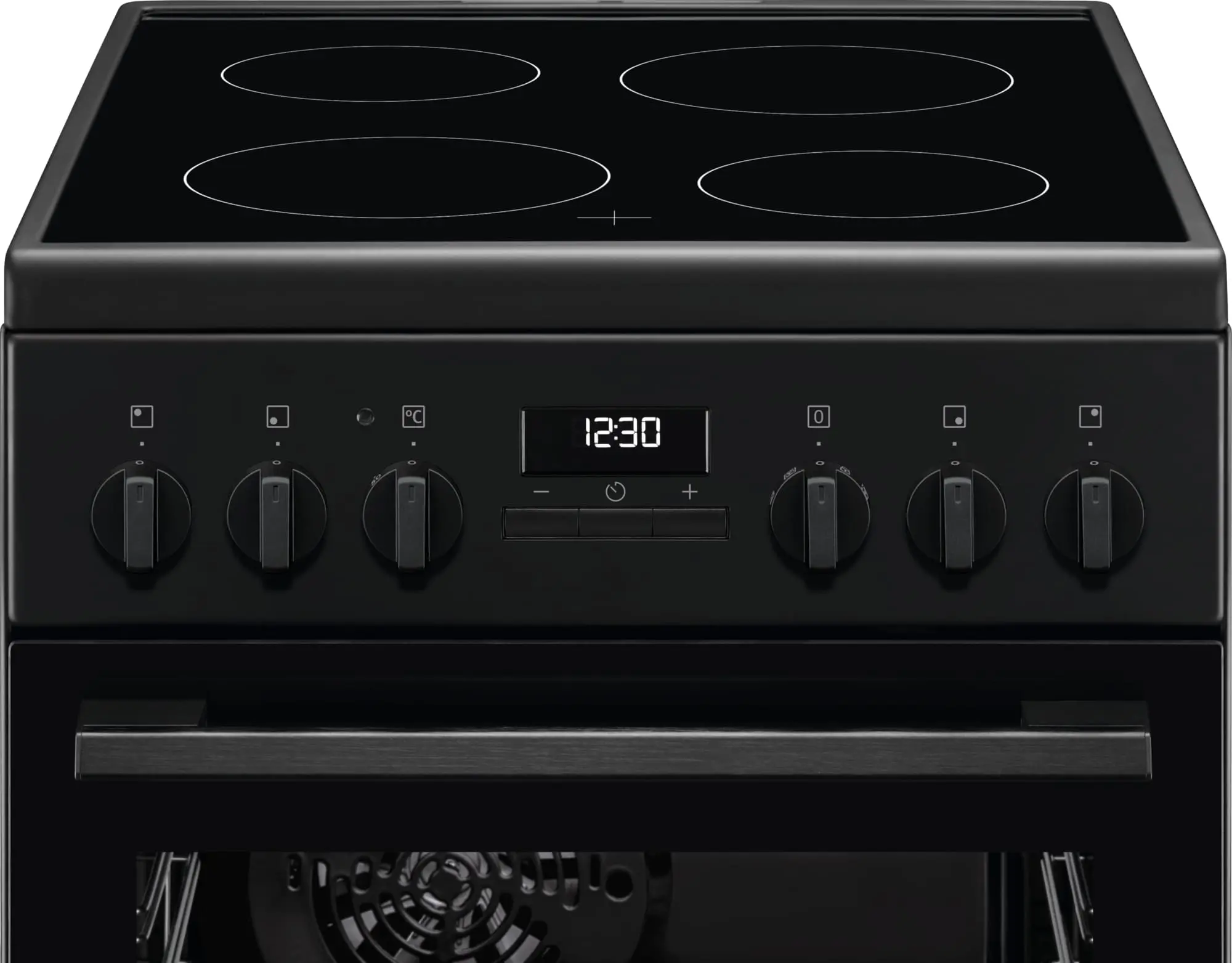 Плита Electrolux электрическая стеклокерамическая, 57л, 50x60см, дисплей, конвекция, черный матовый - 2