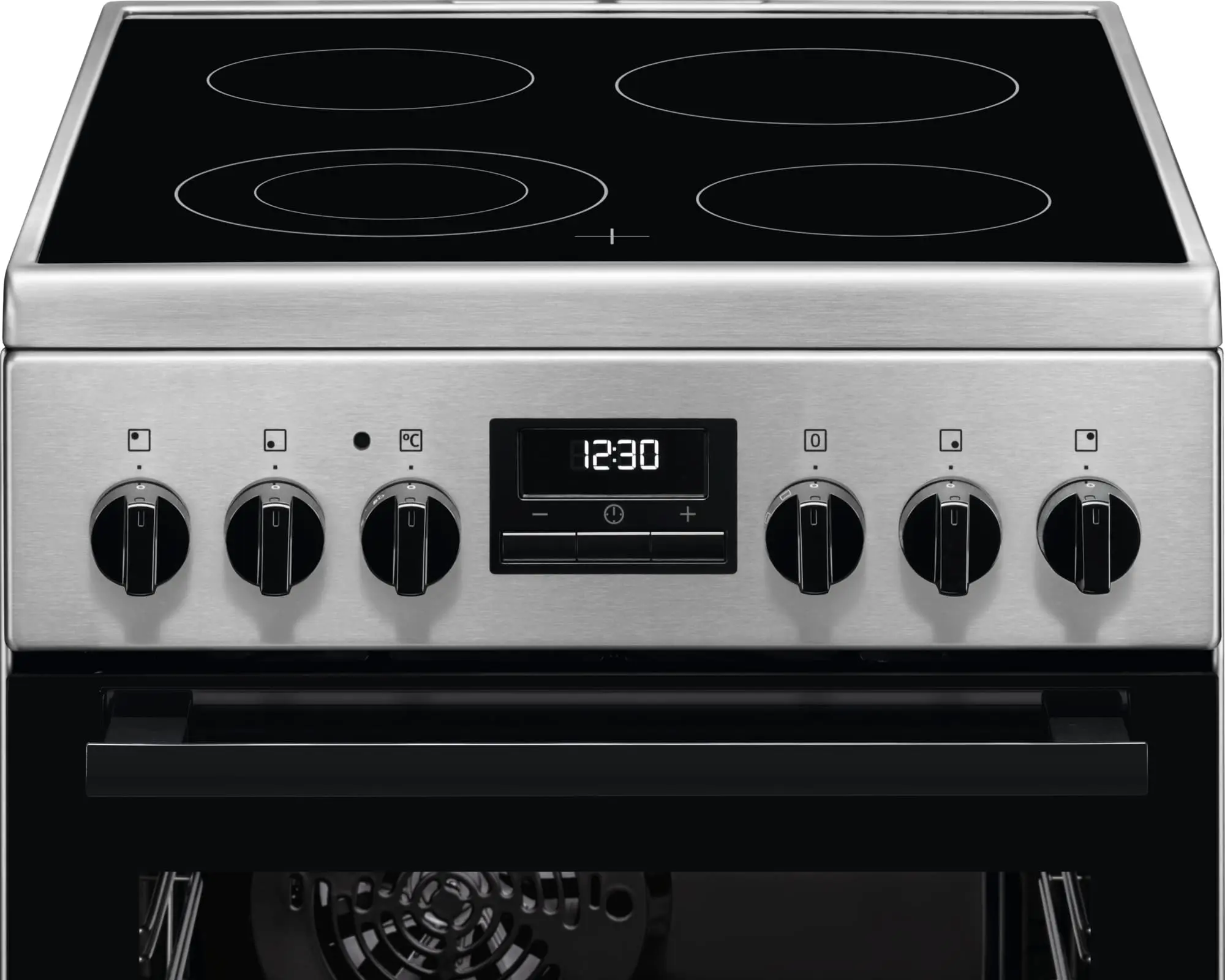 Плита Electrolux электрическая стеклокерамическая, 57л, 50x60см, дисплей, конвекция, нерж - 2