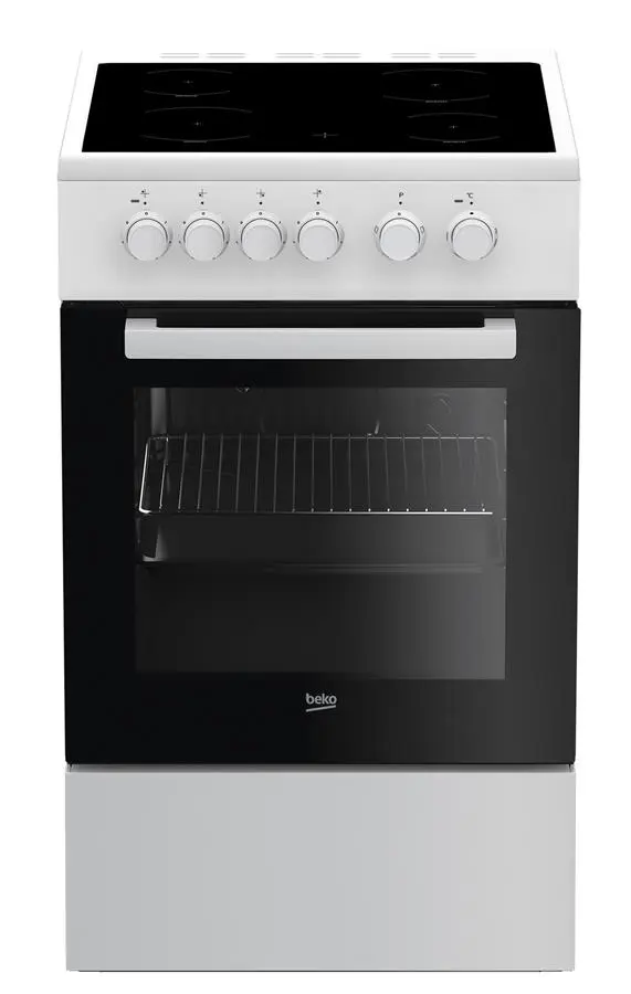 Плита Beko электрическая стеклокерамическая, 60л, 50x60см, конвекция, белый