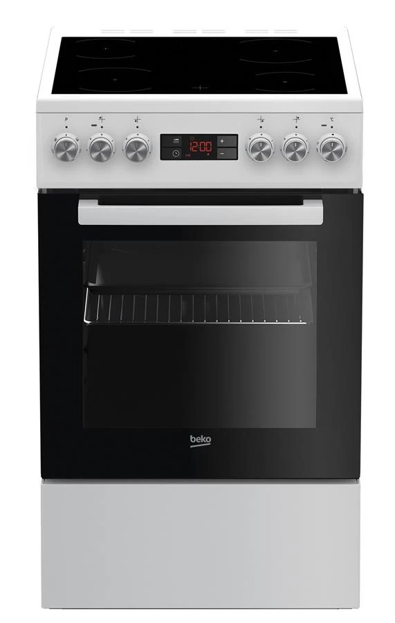 Плита Beko электрическая стеклокерамическая, 60л, 50x60см, дисплей, конвекция, белый - 2