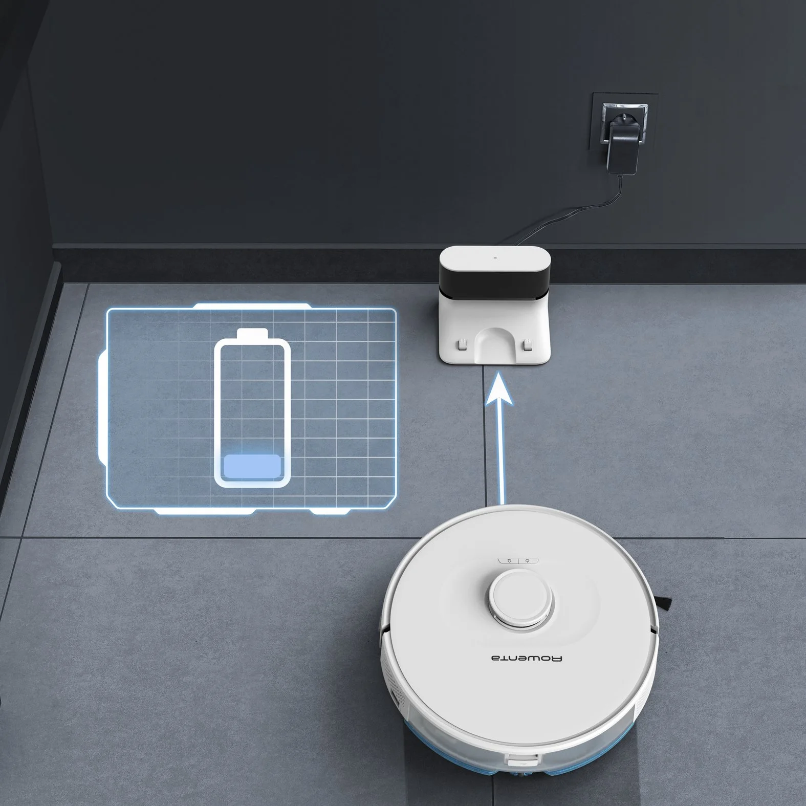 Робот-пилосос Rowenta X-Plorer Serie 75 S, h=9,5см, вологе прибирання, контейнер -0,4л, вода -0,3л, - 2