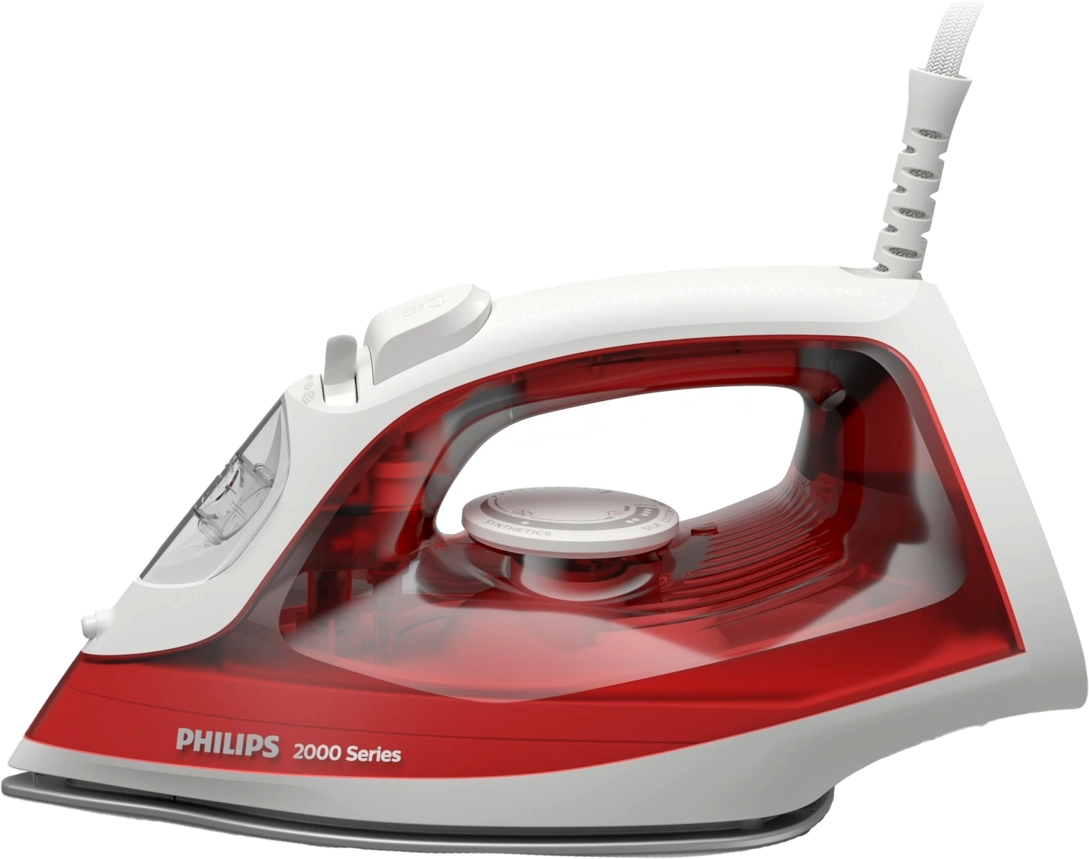 Праска PHILIPS Series 2000, 2000Вт, 250мл, паровий удар -100гр, керамічна підошва, червоний - 2