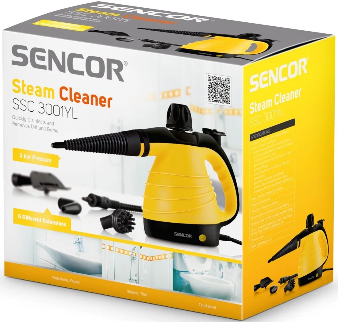 Пароочисник Sencor, 1000Вт, 350мл, 3Бар, жовтий - 2