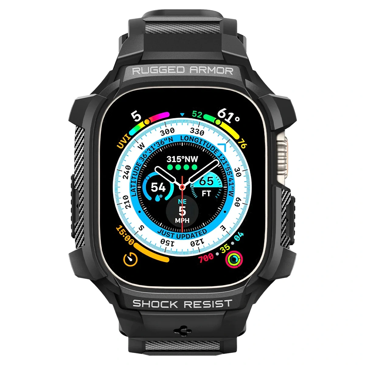 Чохол та ремінець 2в1 Spigen для Apple Watch Ultra 49mm, Rugged Armor Pro, Black