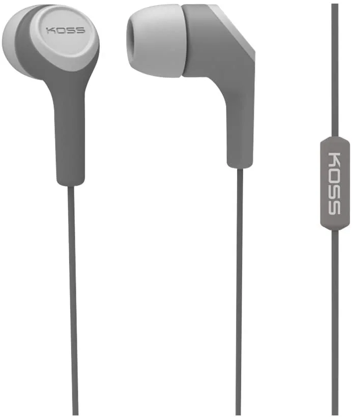 Навушники In-Ear Koss KEB15iGRY, 3,5 mini-jack, Mic, Сірий