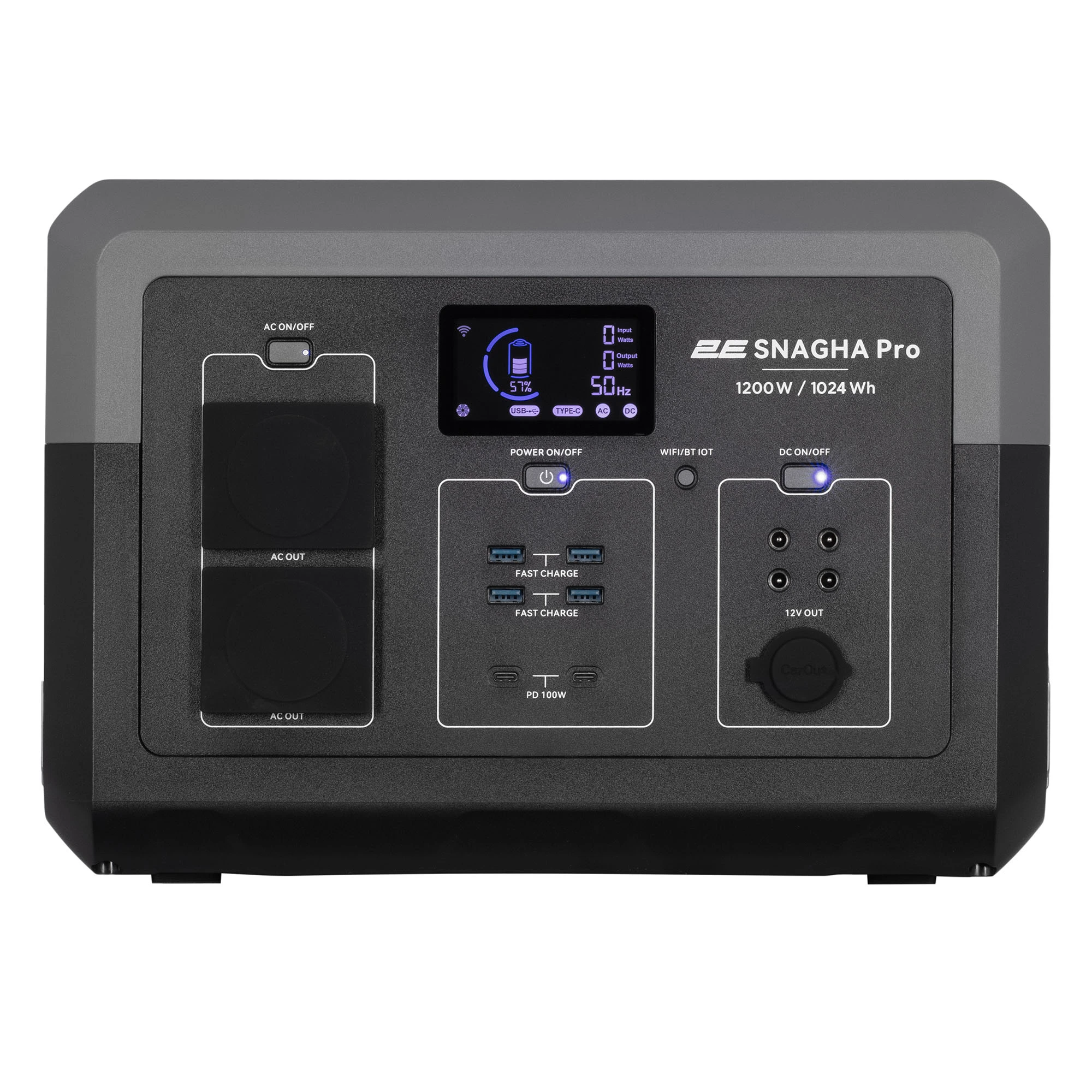 Портативна електростанція 2Е Snagha PRO, 1200 Вт, 1024 Вт/год, WiFi/BT, швидка зарядка - 2