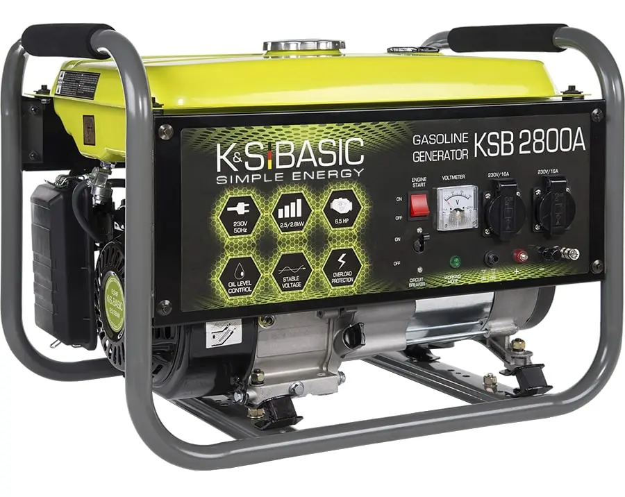 Генератор бензиновий Konner&Sohnen Basic KSB 2800A, 230В, 2.8кВт, ручний запуск, 36.2кг - 2