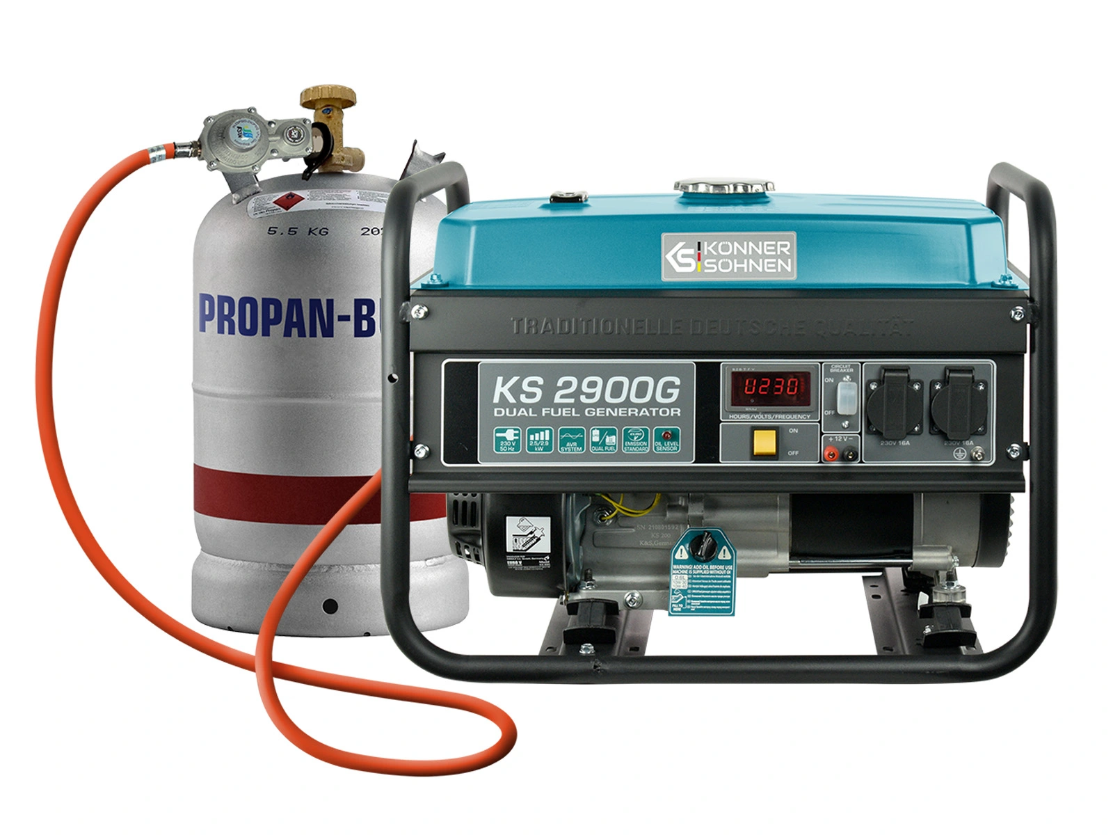 Генератор газобензиновий Konner&Sohnen KS 2900G, 230В, 2.9кВт, ручний запуск, 43кг - 2