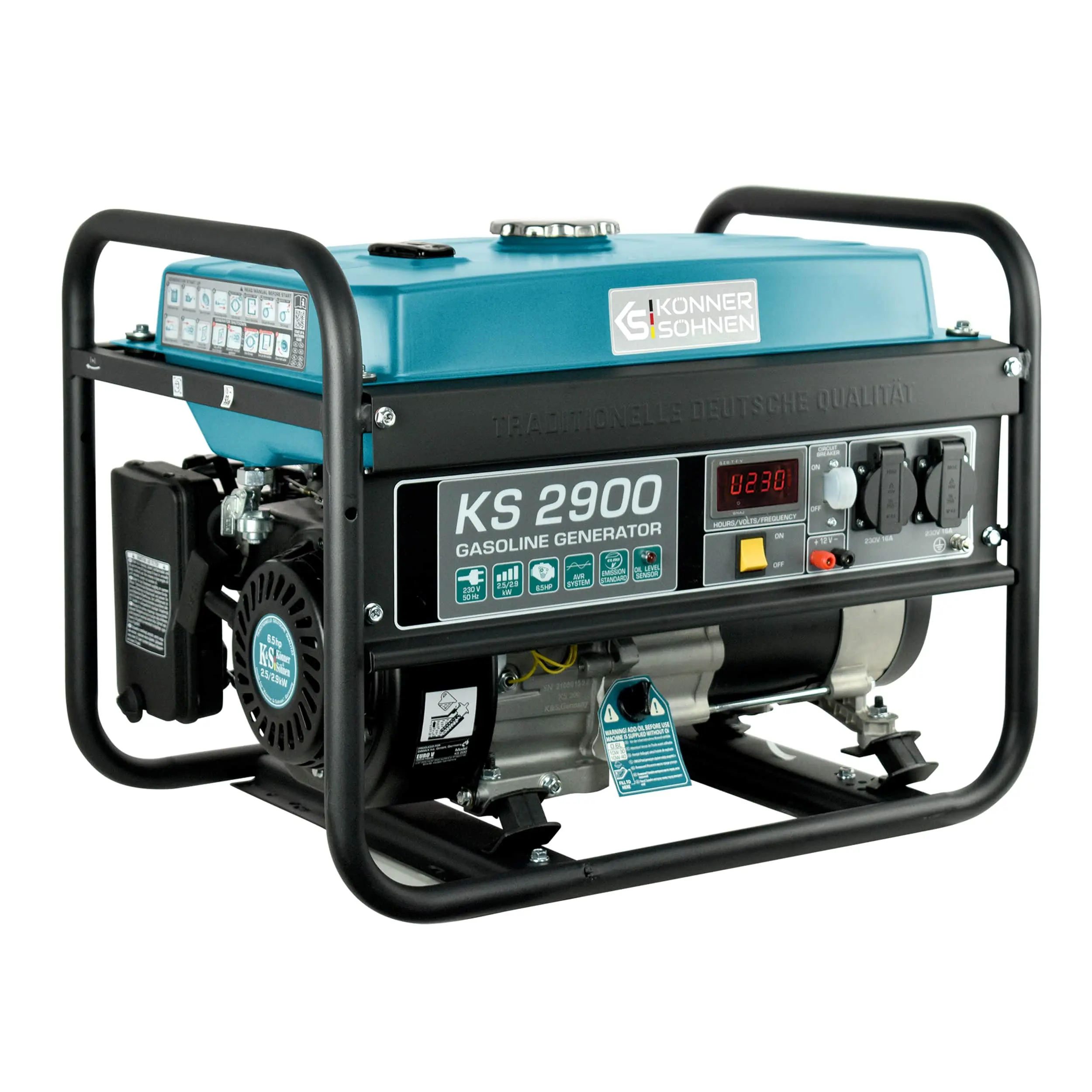 Генератор бензиновий Konner&Sohnen KS 2900, 230В, 2.9кВт, ручний запуск, 41.5кг - 2