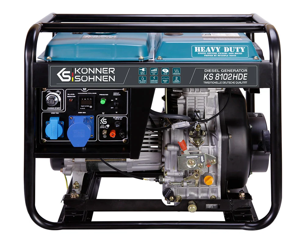 Генератор дизельний Konner&Sohnen KS 8102HDE (EURO II), 230В, 6.5кВт, електростартер, 117кг