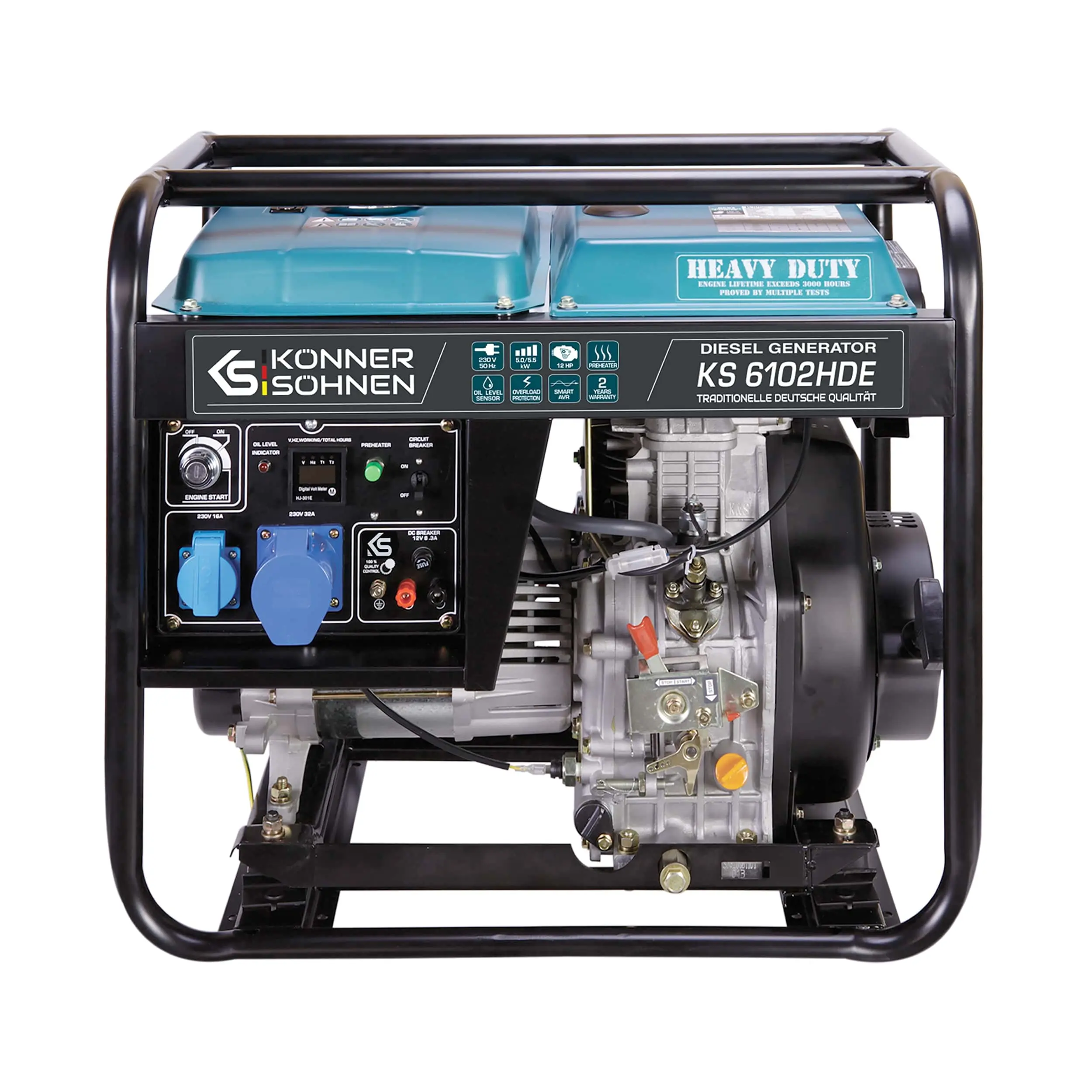 Генератор дизельний Konner&Sohnen  KS 6102HDE (EURO II), 230В, 5.5кВт, електростартер, 107кг