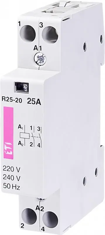 Контактор модульний ETI, R 25-20 230V AC 25A (AC1)