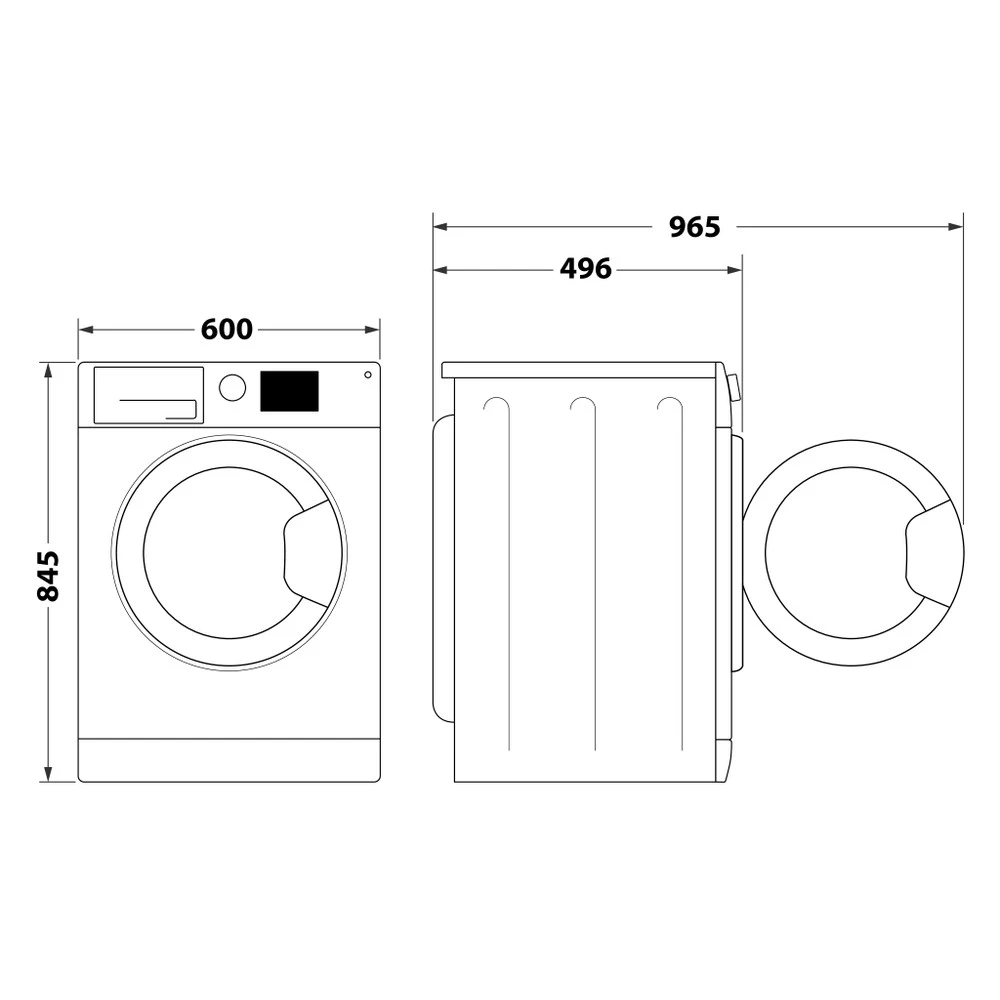 Пральна машина Indesit фронтальна, 7кг, 1200, A+++, 49.6см, дисплей, пара, інвертор, люк чорний, біл - 9