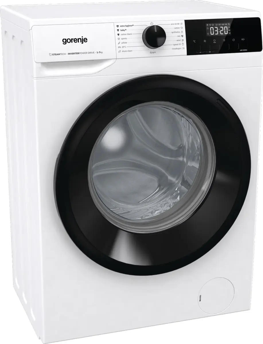 Пральна машина Gorenje фронтальна, 7кг, 1400, A+++, 47см, дисплей, пара, інвертор, білий - 4