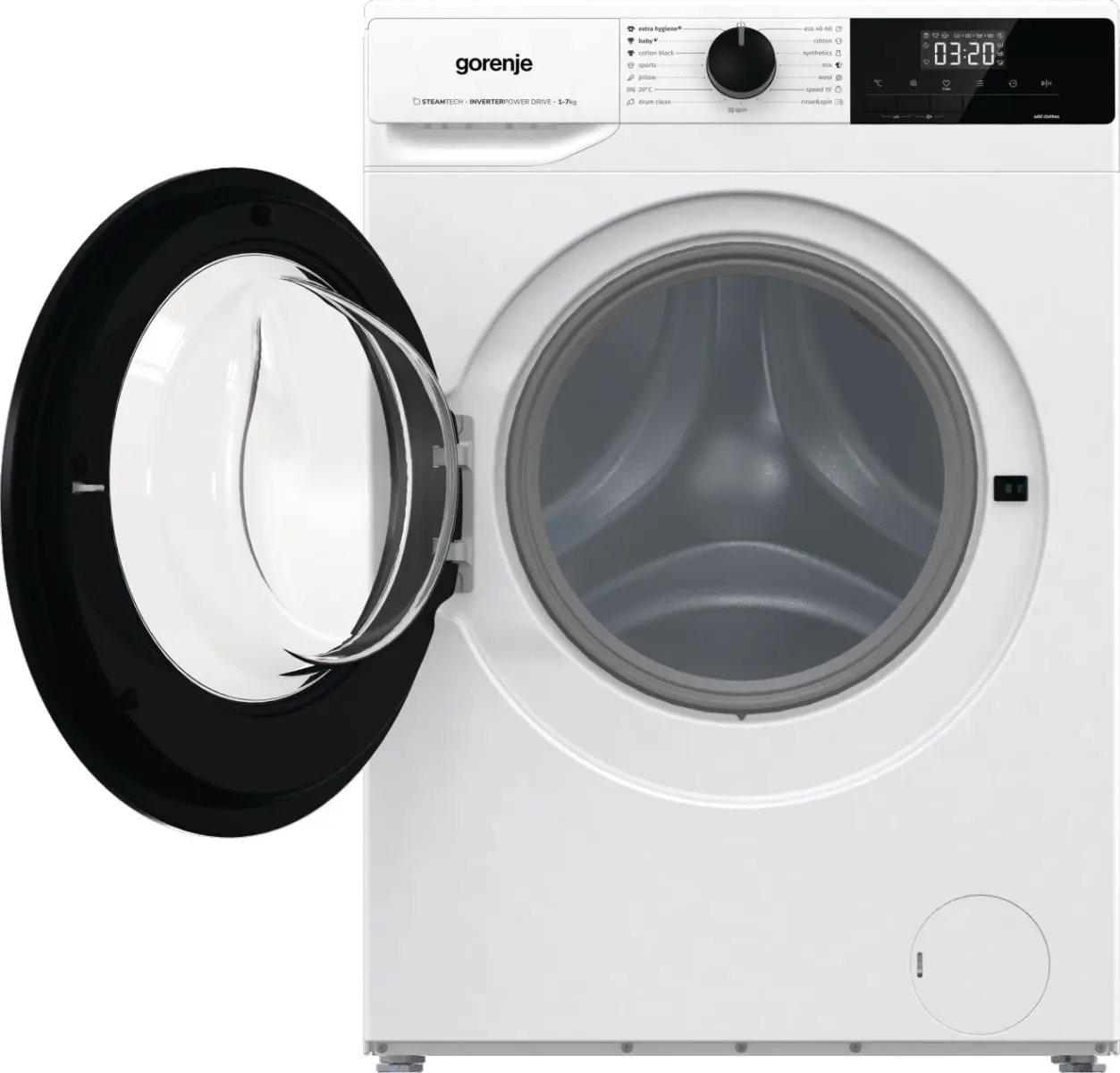 Пральна машина Gorenje фронтальна, 7кг, 1400, A+++, 47см, дисплей, пара, інвертор, білий - 8