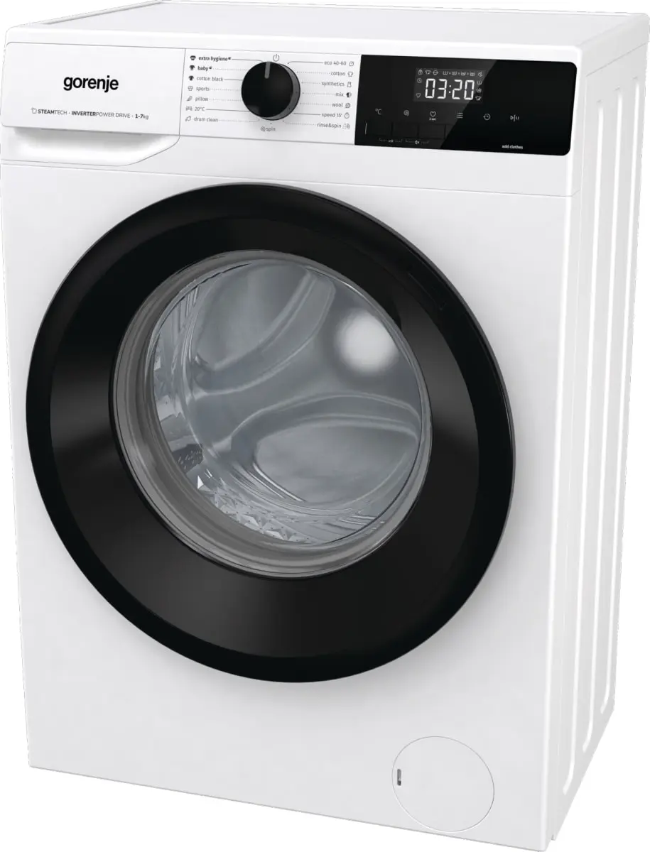 Пральна машина Gorenje фронтальна, 7кг, 1400, A+++, 47см, дисплей, пара, інвертор, білий - 3
