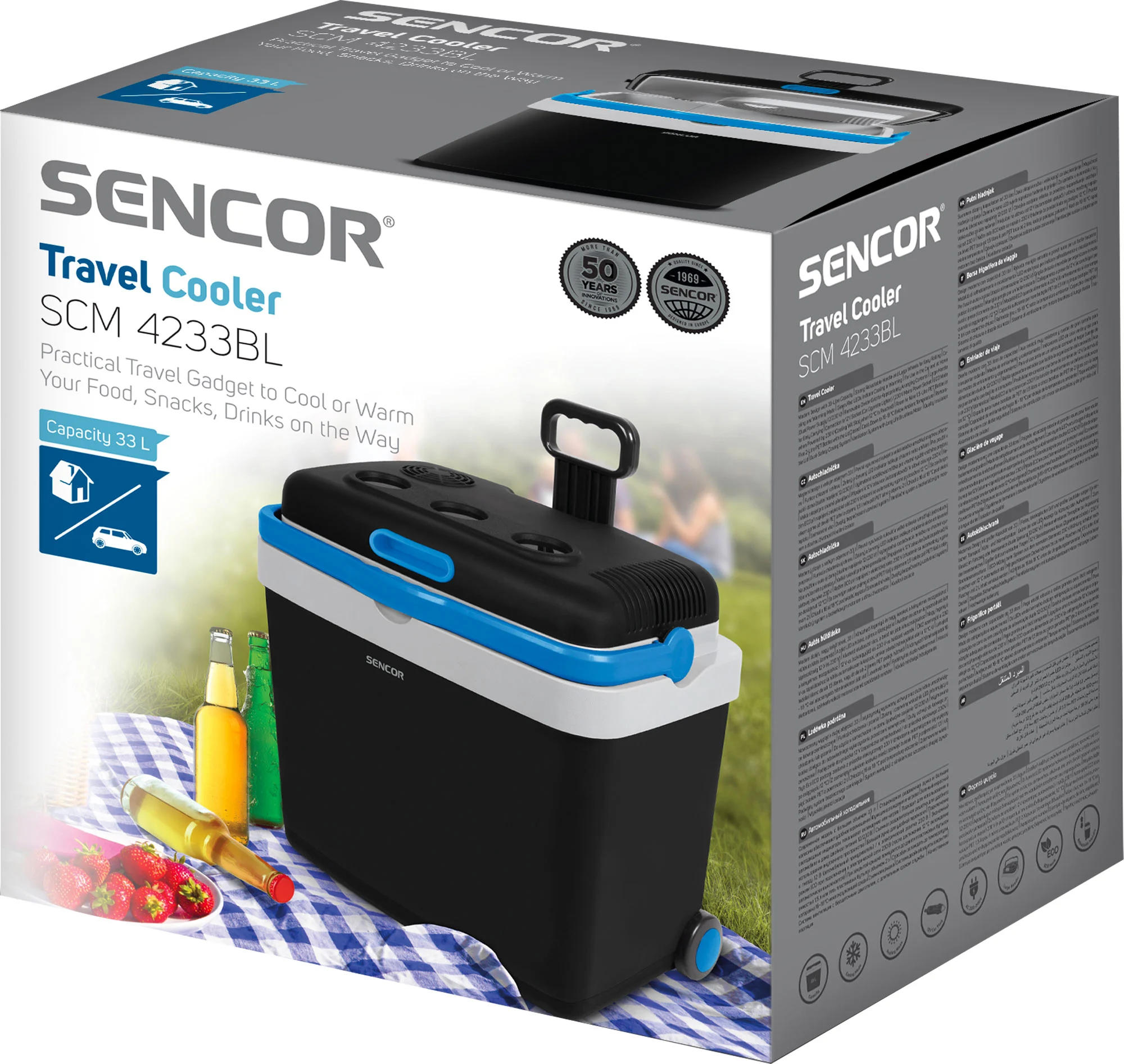 Холодильник дорожній Sencor, 48.8х45.6х34.3, 33л, 1дв, на колесах, чорний - 3