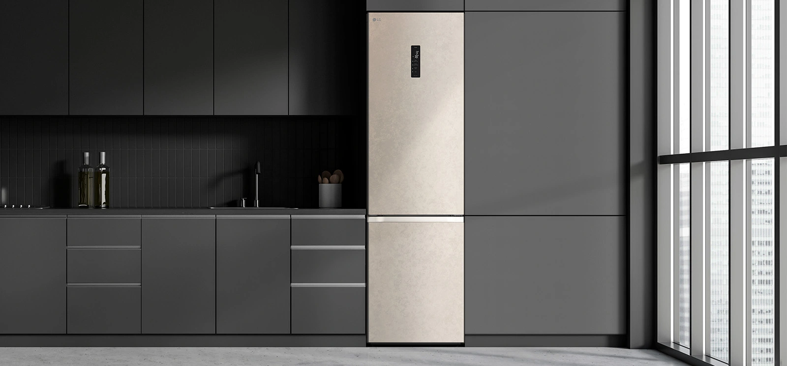 Холодильник LG з нижн. мороз., 203x60х68, холод.відд.-277л, мороз.відд.-110л, 2дв., А++, NF, інв., д - 2